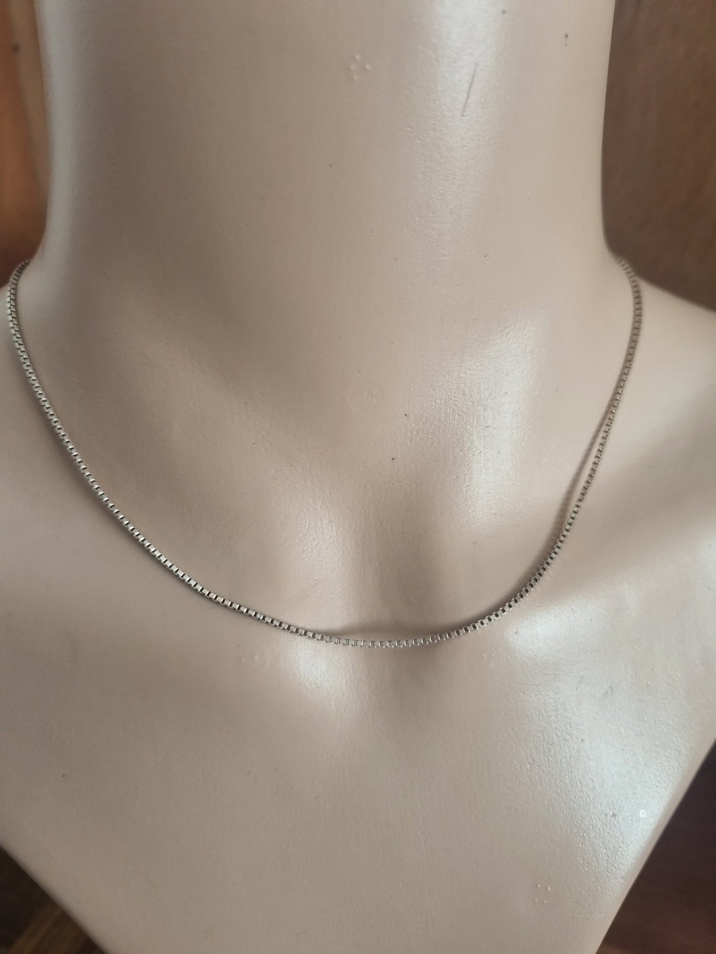 Vintage Necklace 925 Sterling Silver Box Chain