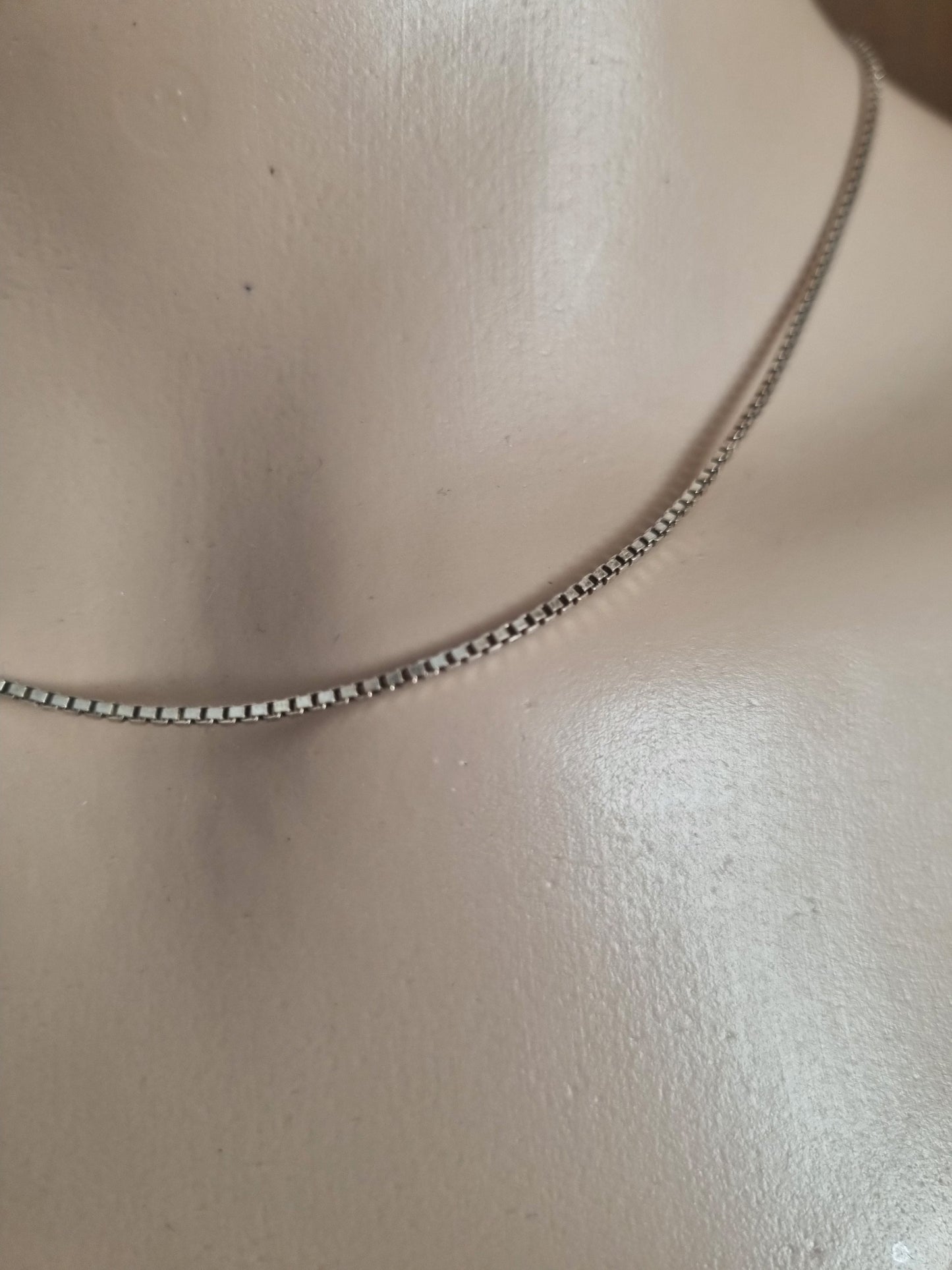 Vintage Necklace 925 Sterling Silver Box Chain