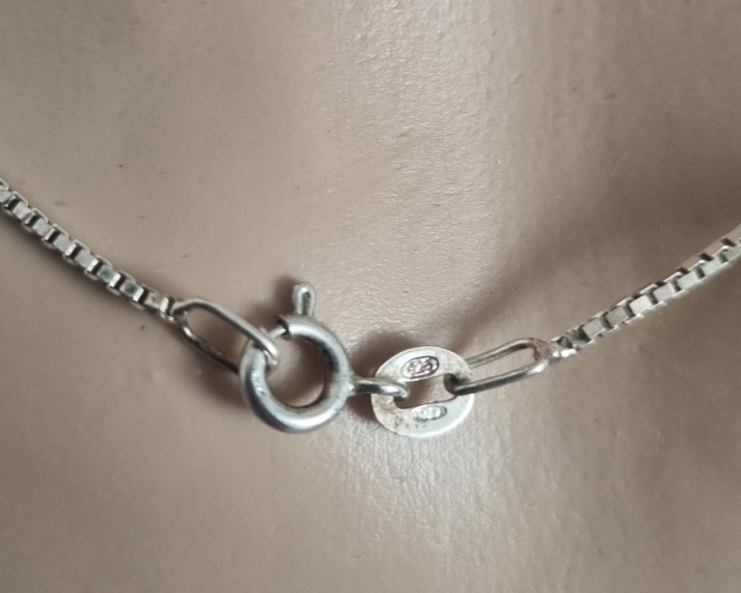 Vintage Necklace 925 Sterling Silver Box Chain