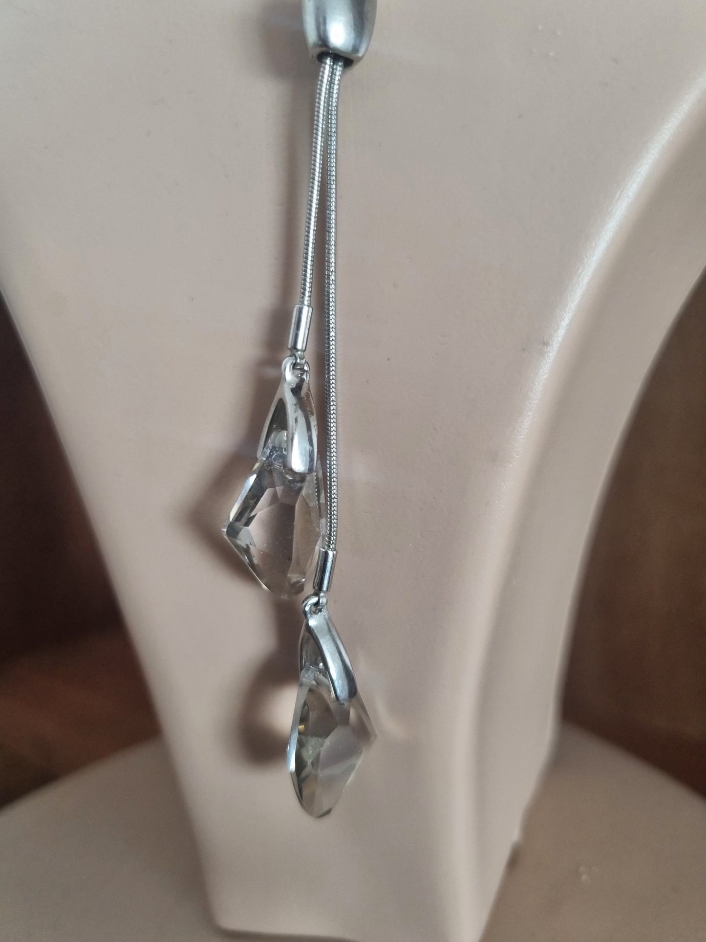 Vintage Necklace Costume Base Metal Double Drop Stylised