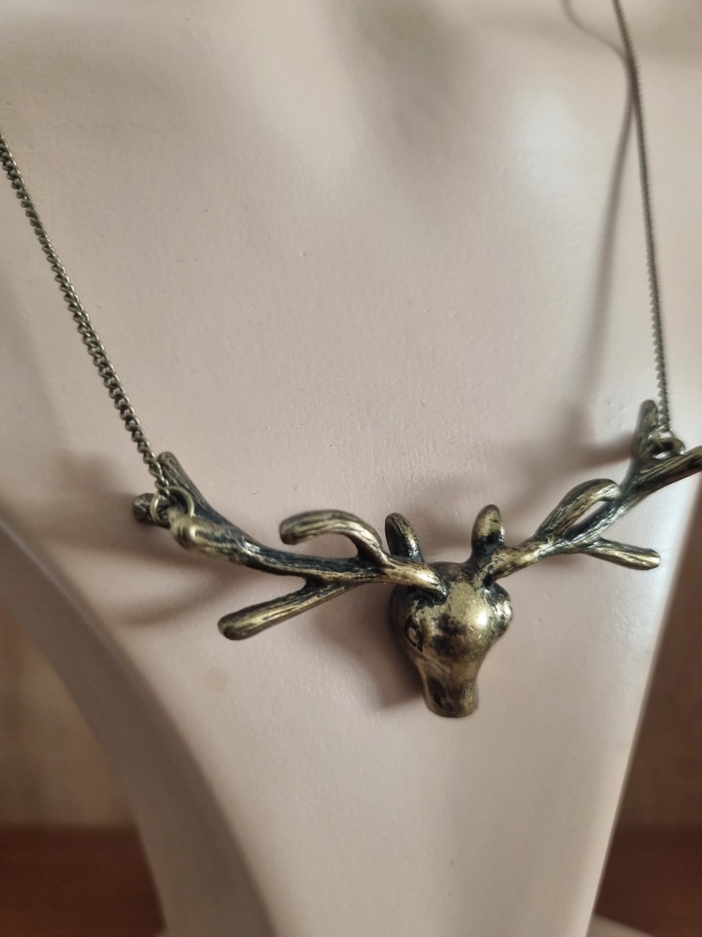 Vintage Necklace Deep Bronze Tone Metal Necklace