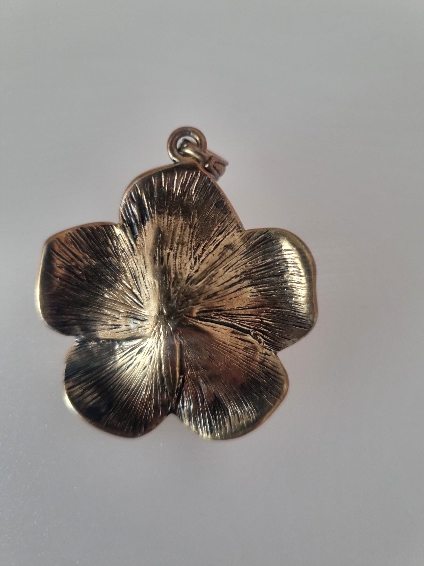 Vintage Pendant Charm Flower Cubic Zirconia Stone Boho Gold Tone