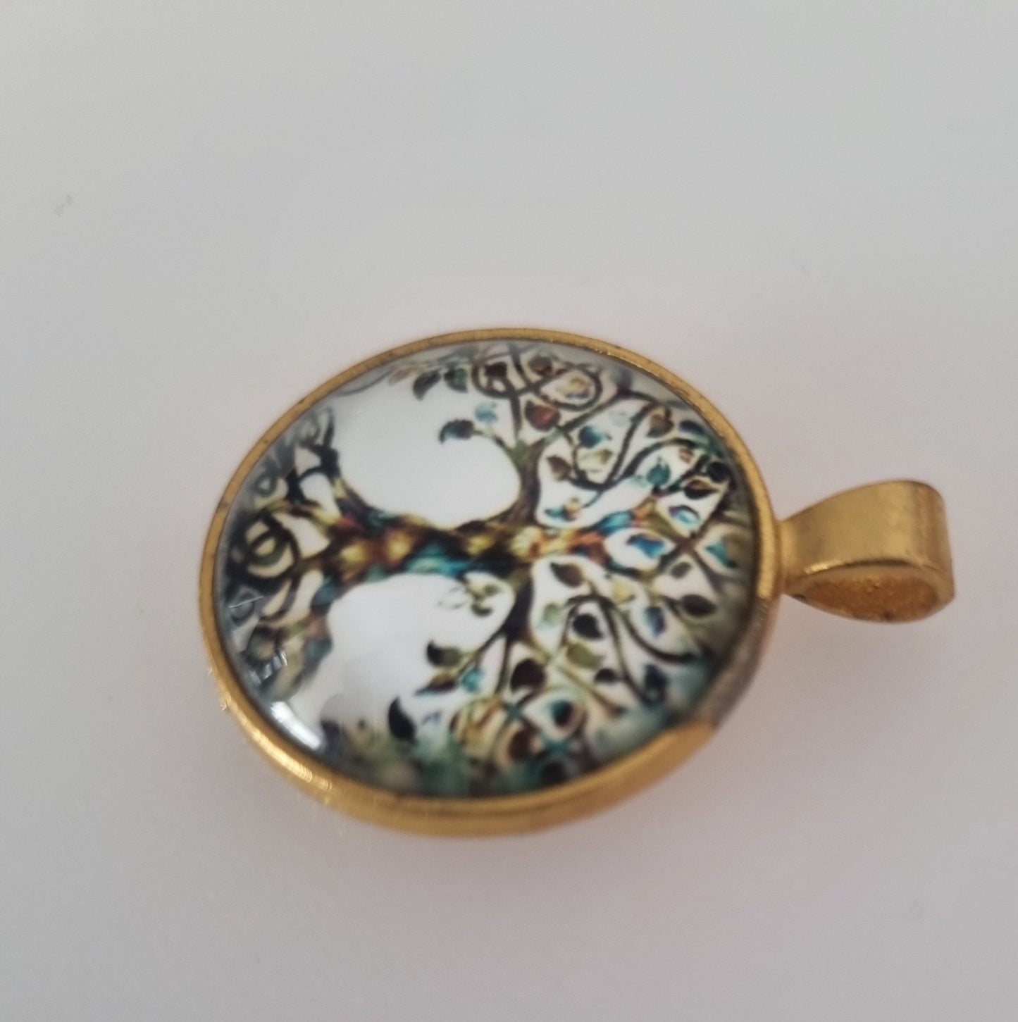 Vintage Pendant Charm Tree of Life Gold Tone Gardening