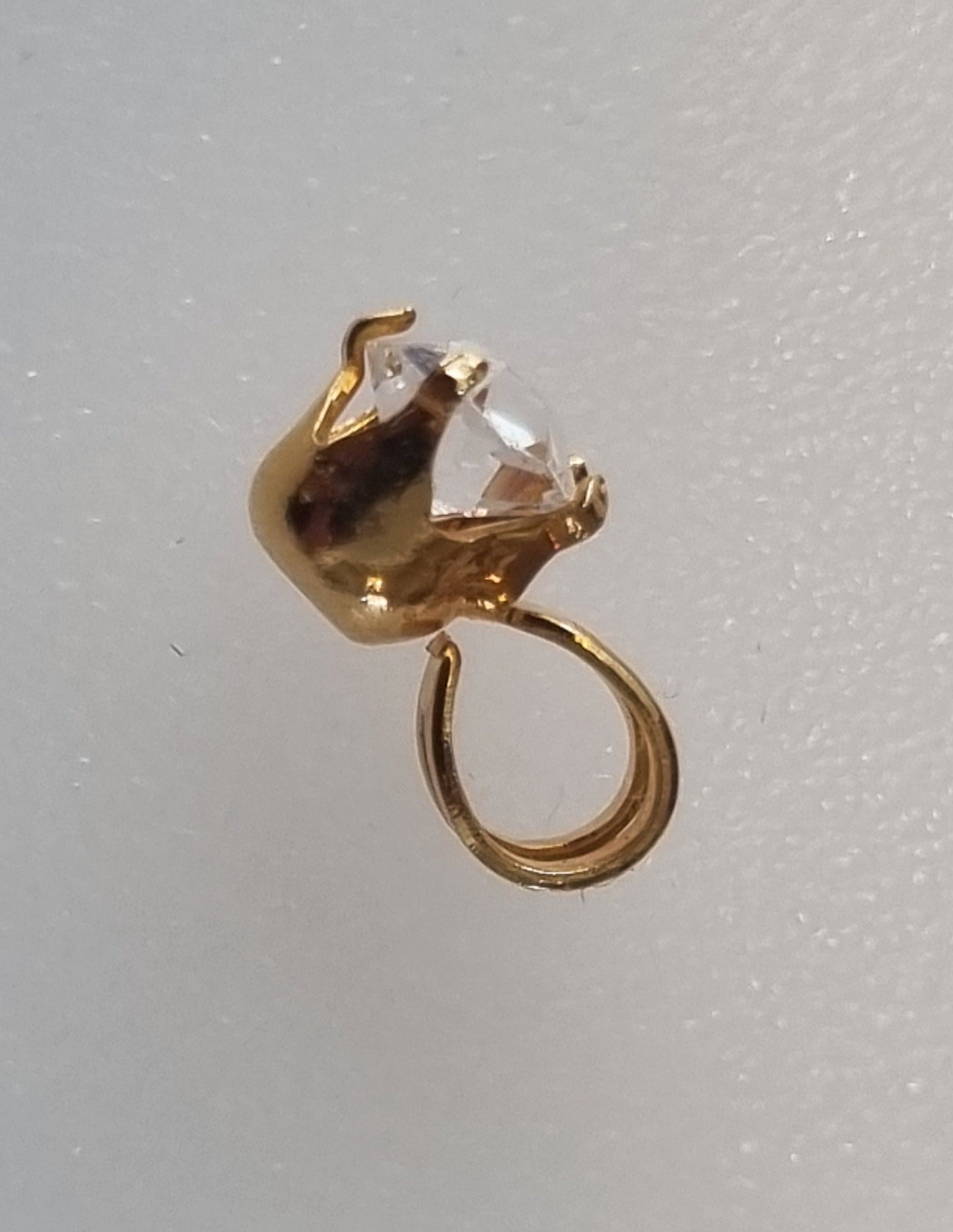 Vintage Pendant Charm 5 Carat Gold Solitaire Pendant Small Dainty