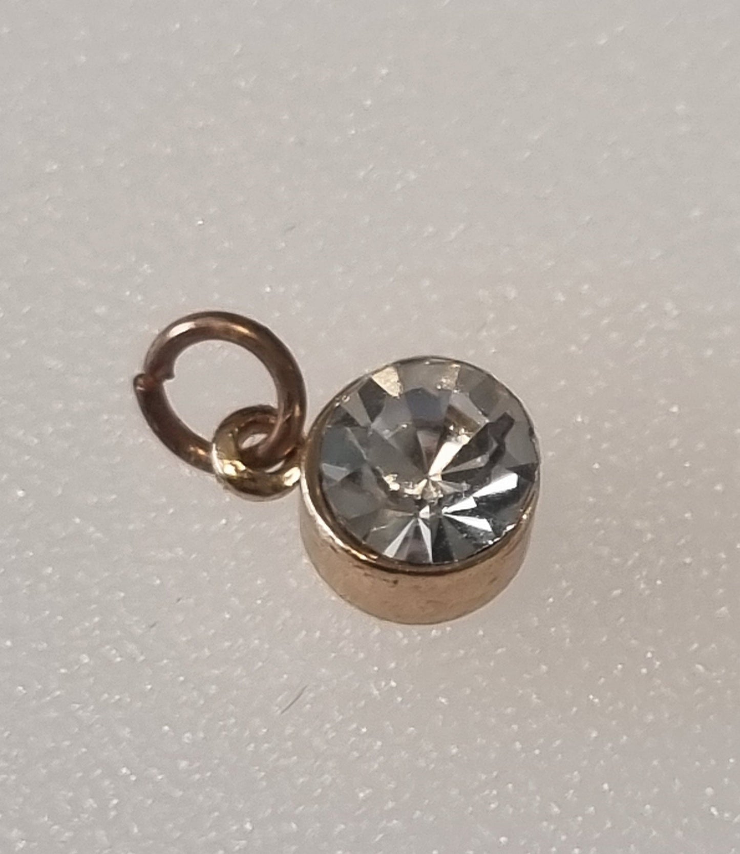 Vintage Pendant Charm Gold Tone Cubic Zirconia Paste with Pendant