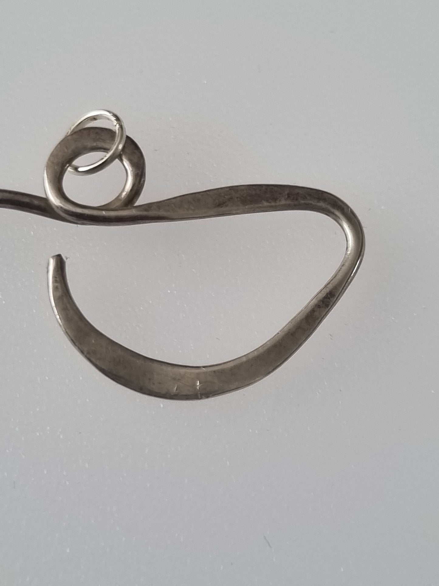 Vintage Pendant Charm 925 Sterling Silver Abstract Swish Art Deco Style