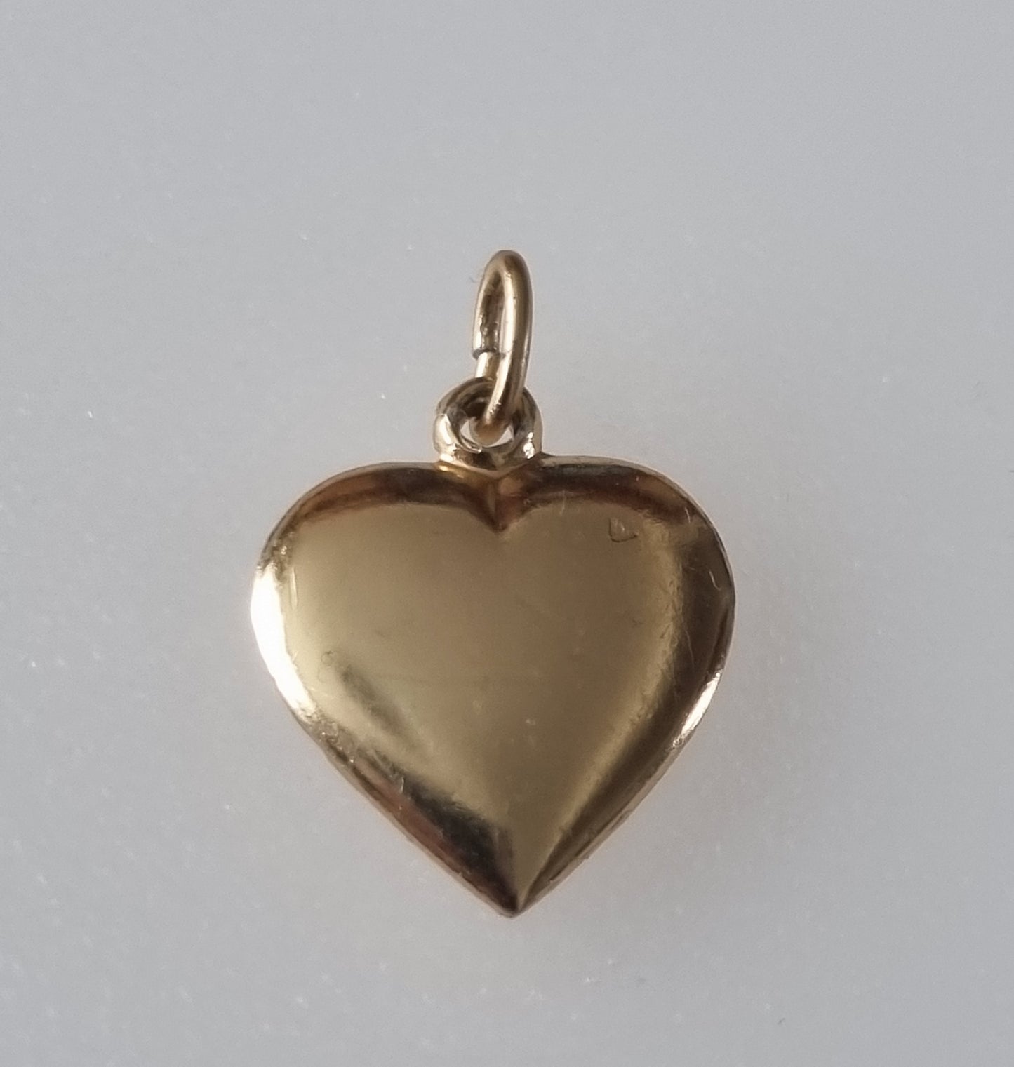 Vintage Pendant Charm Heart Charm Flat Face Gold Tone