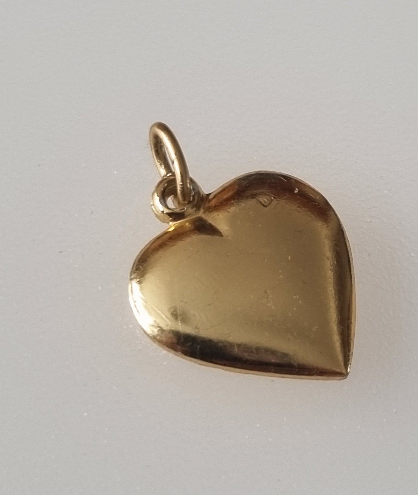 Vintage Pendant Charm Heart Charm Flat Face Gold Tone
