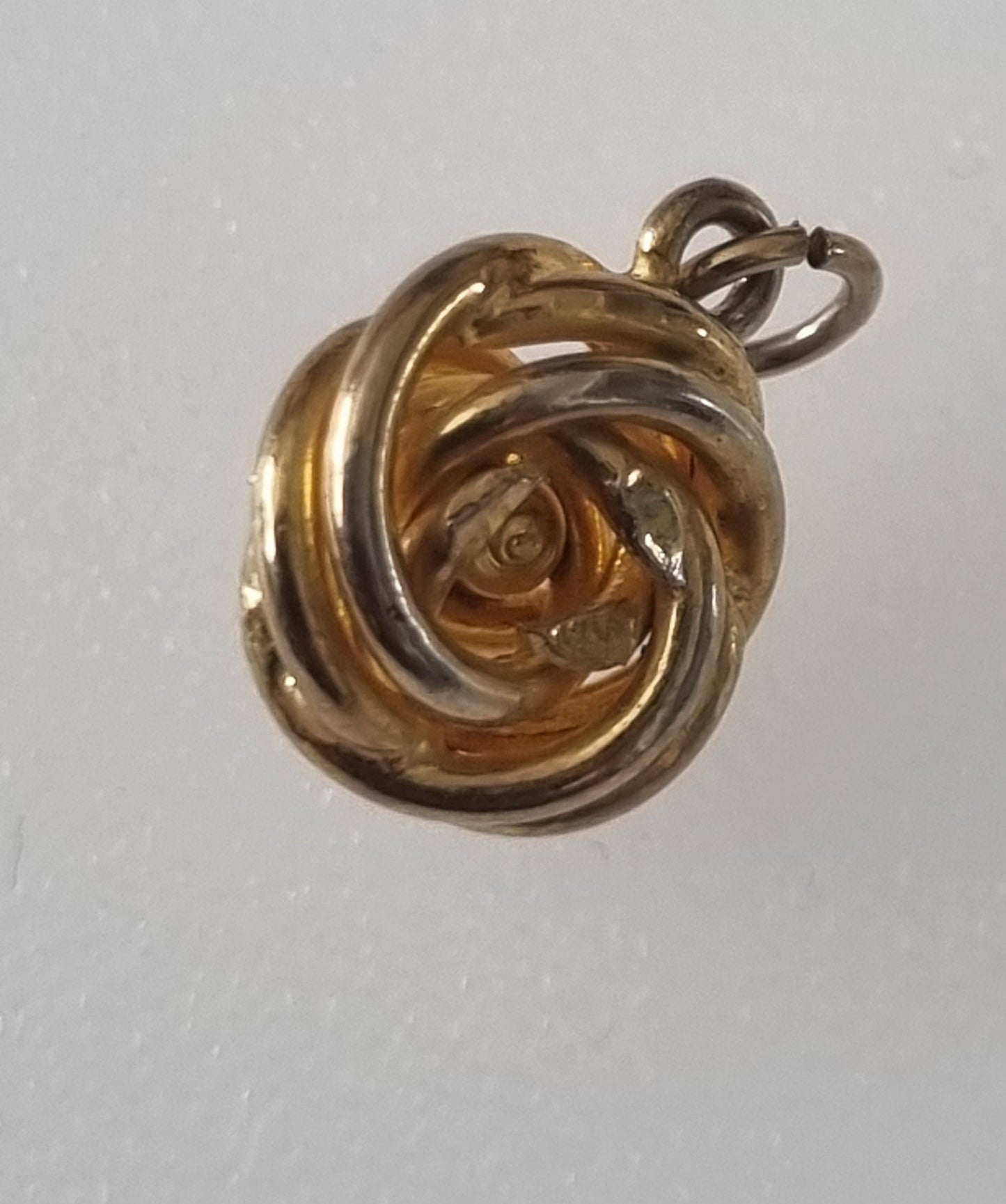 Vintage Pendant Charm Lapis Stone Gold Tone Pendant Rose Shape
