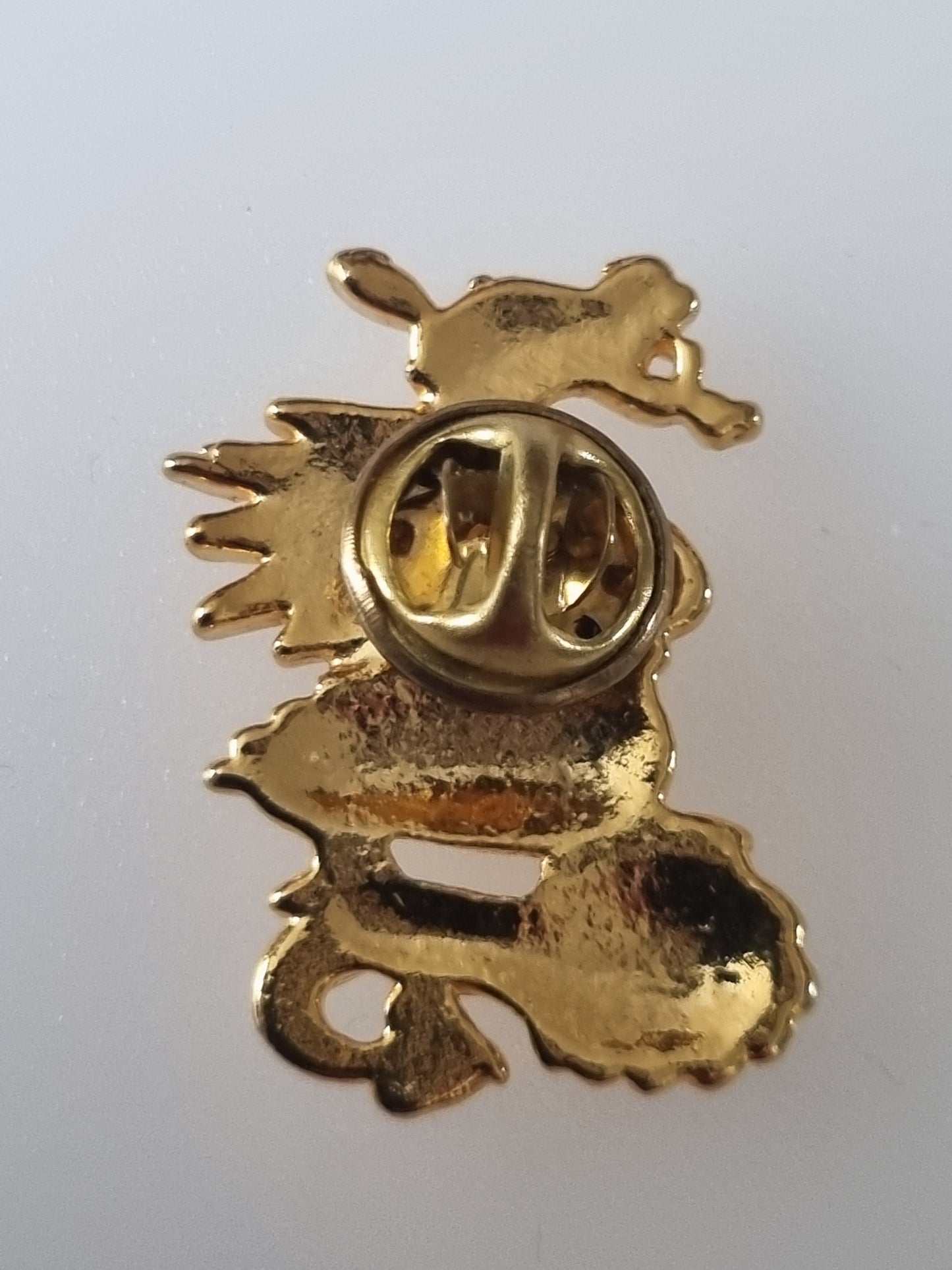 Vintage Lapel Pin Dragon Mythical Gold Tone