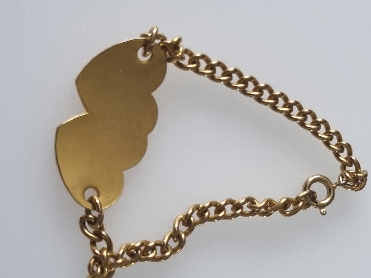 Vintage Bracelet Inscribed Hearts 'Alison' Gold Tone