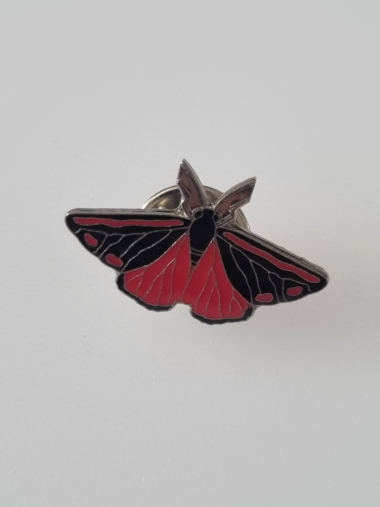 Vintage Pin Badge RSPB Moth Cinnabar Inserts