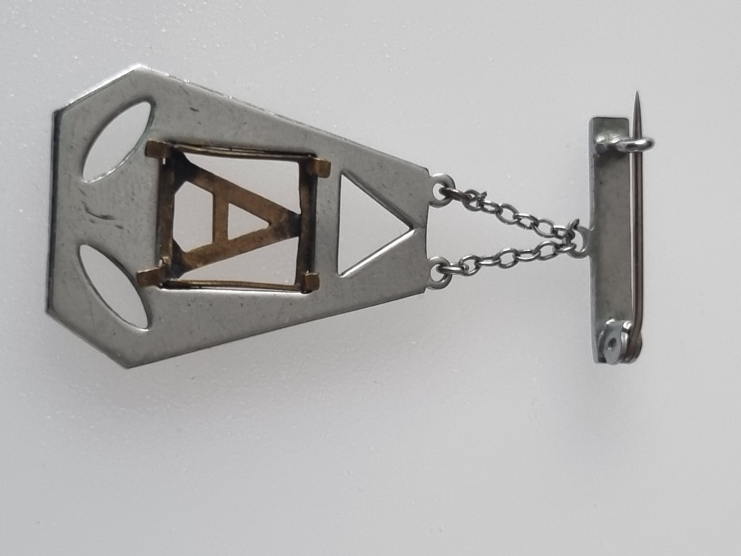 Vintage Brooch 'A' Initial Art Deco Metal