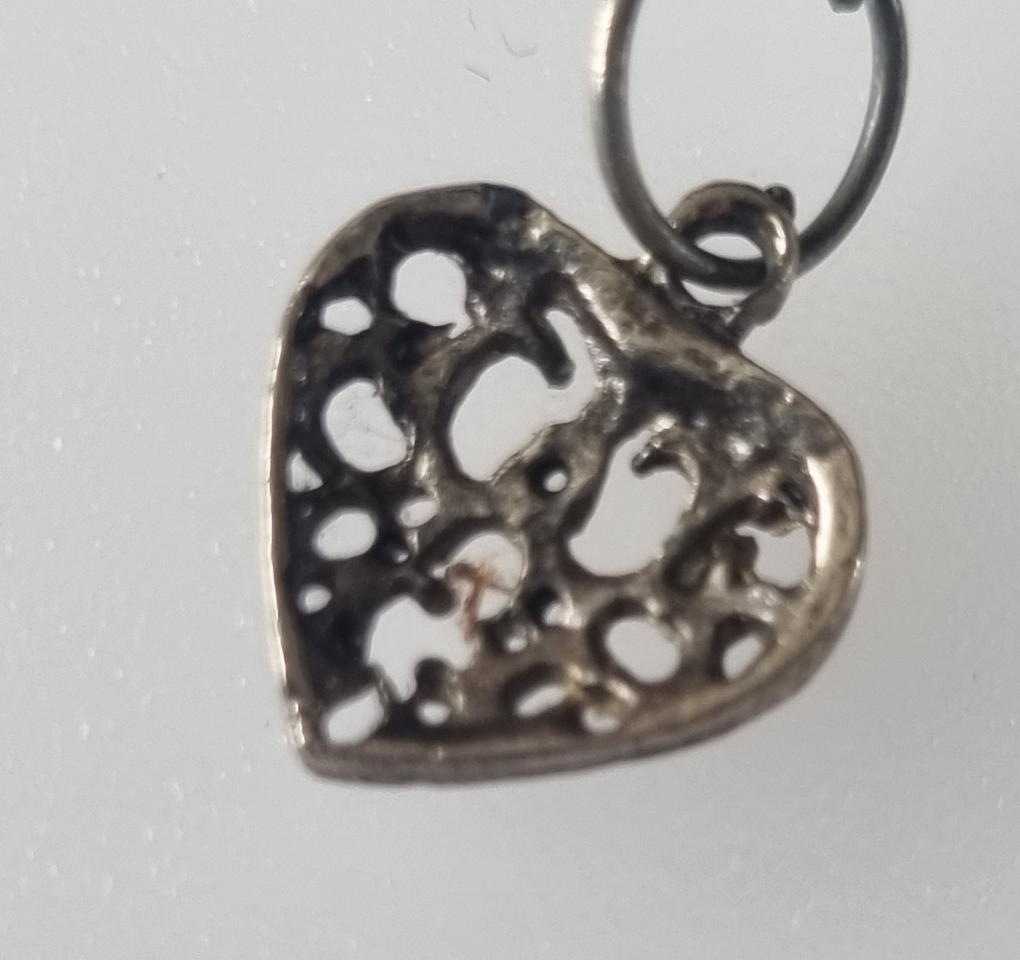 Vintage Charm 925 Silver Heart Filigree Style