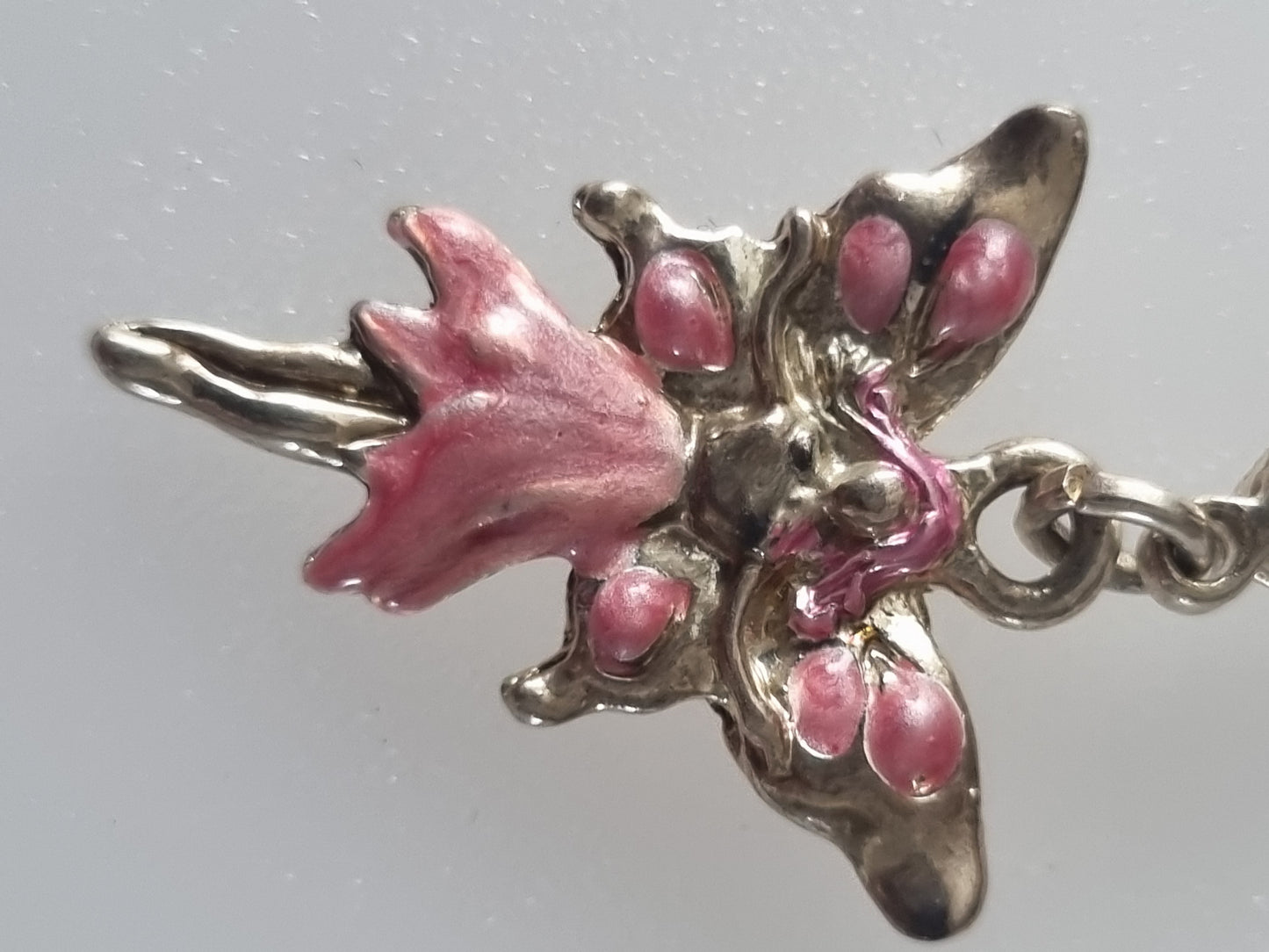 Vintage Charm Pink Fairy Charm Costume Painted
