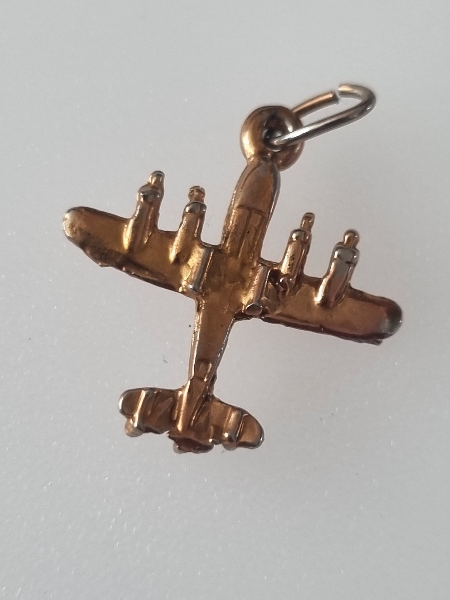 Vintage Charm Aeroplace Bomber Gold Tone