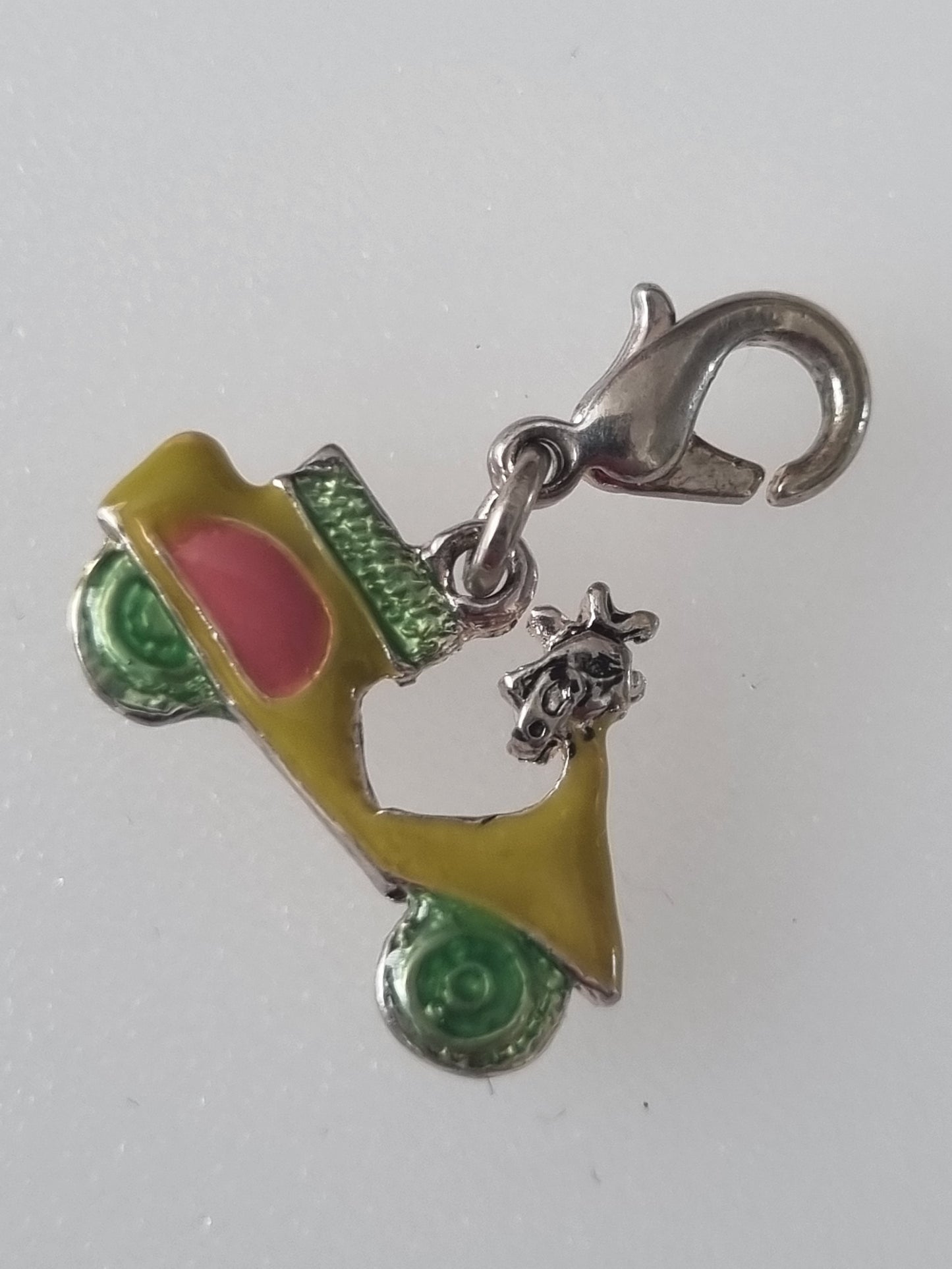 Vintage Charm Motorbike Scooter Vespa Colourful Clip On
