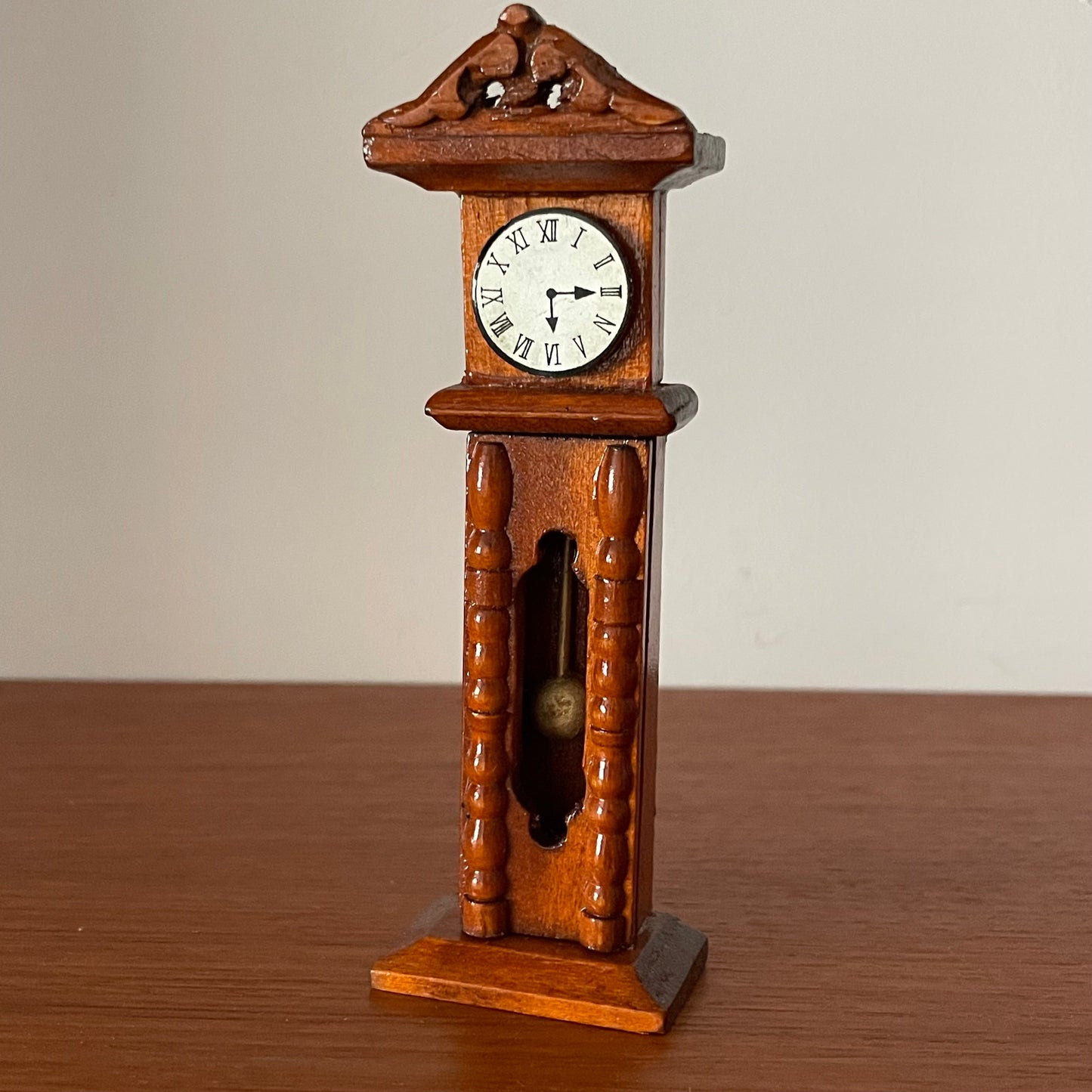 Dolls House Furniture Grandfather Clock Wooden Vintage Charm