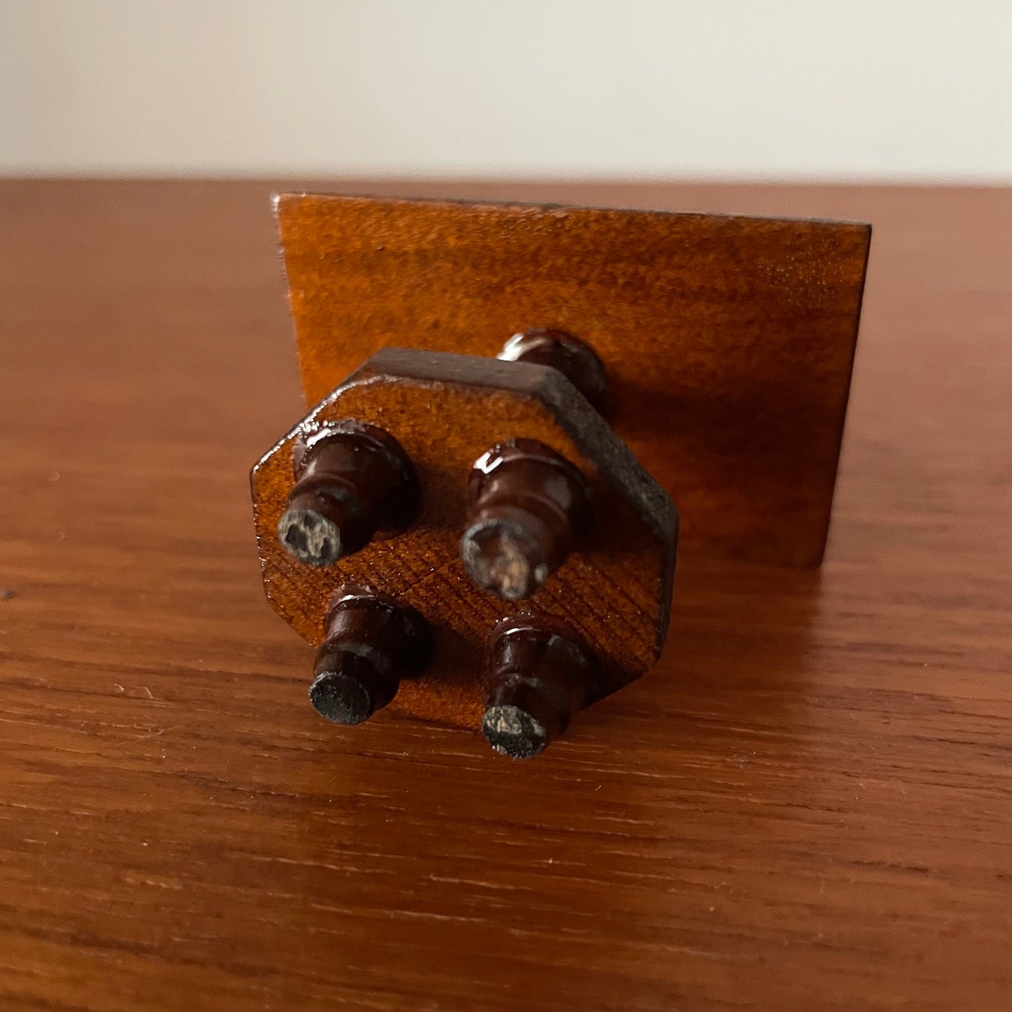 Dolls House Furniture Side Table Brown Wood Vintage Charm