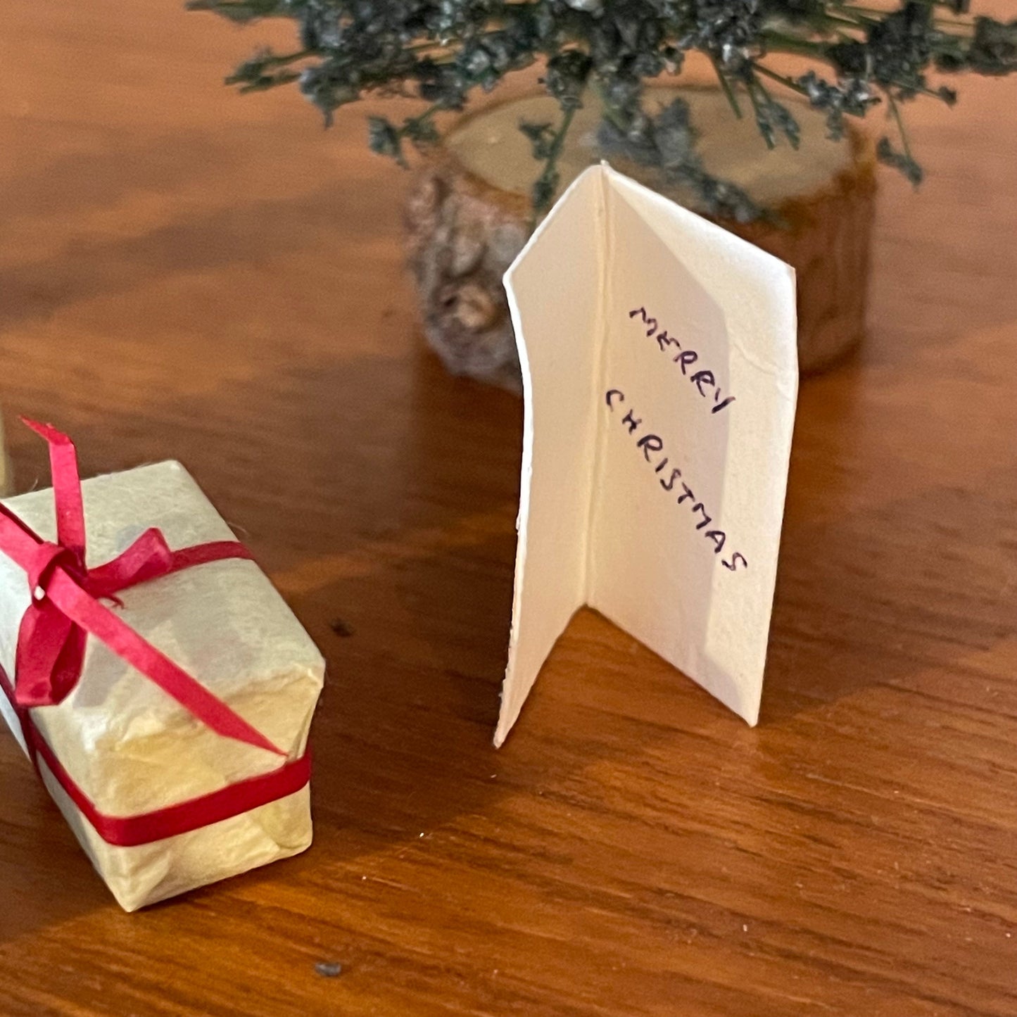 Dolls House Furniture Vintage Christmas Tree Job Lot with Toys and Cards