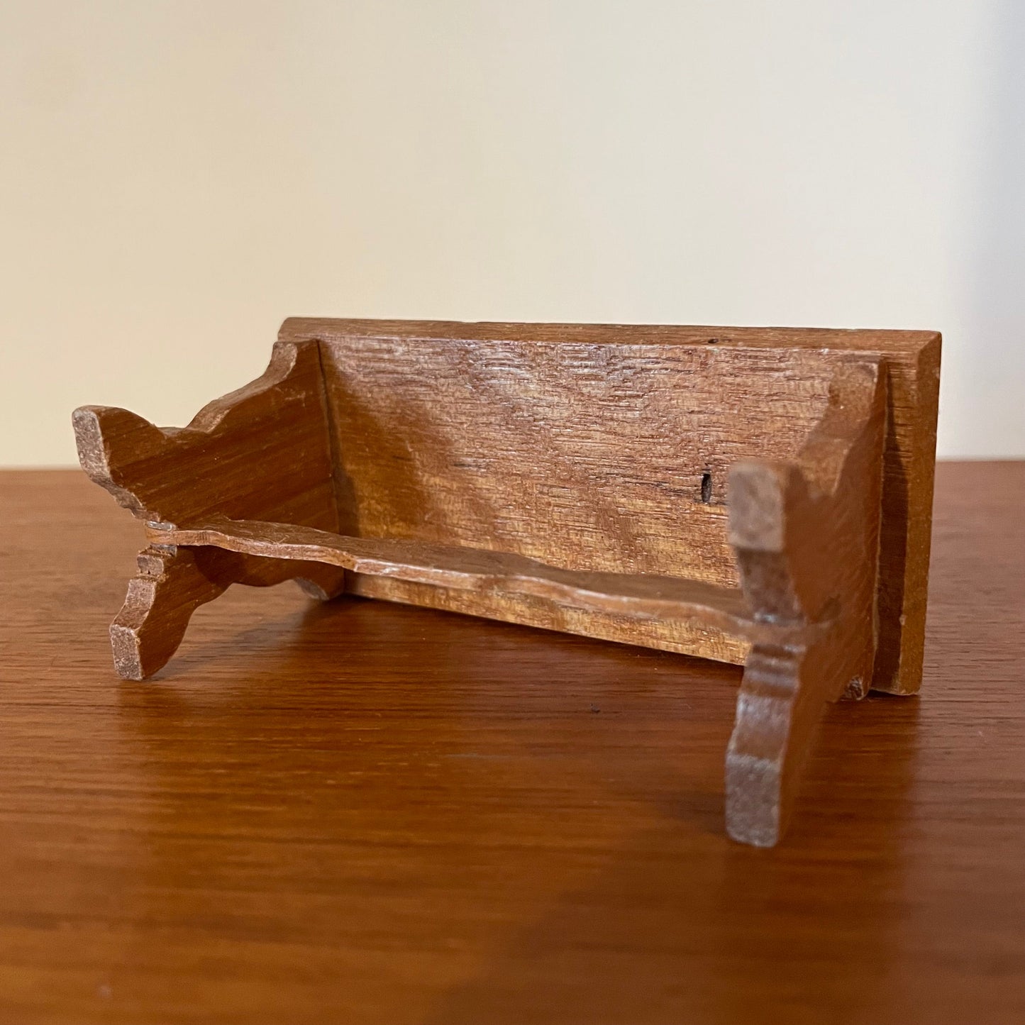 Dolls House Furniture Dining Table Two Leg Wooden Vintage Charm