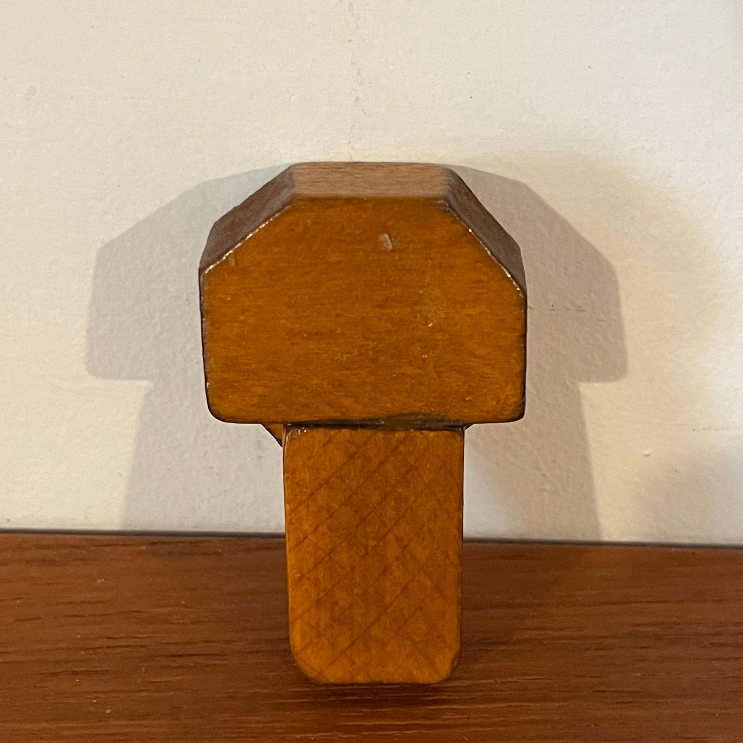 Dolls House Furniture Clock Wall Wood with Vintage Sticker