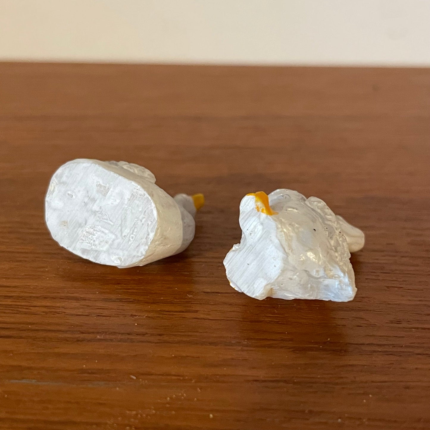 Dolls House Furniture Geese Two Ceramic White and Yellow