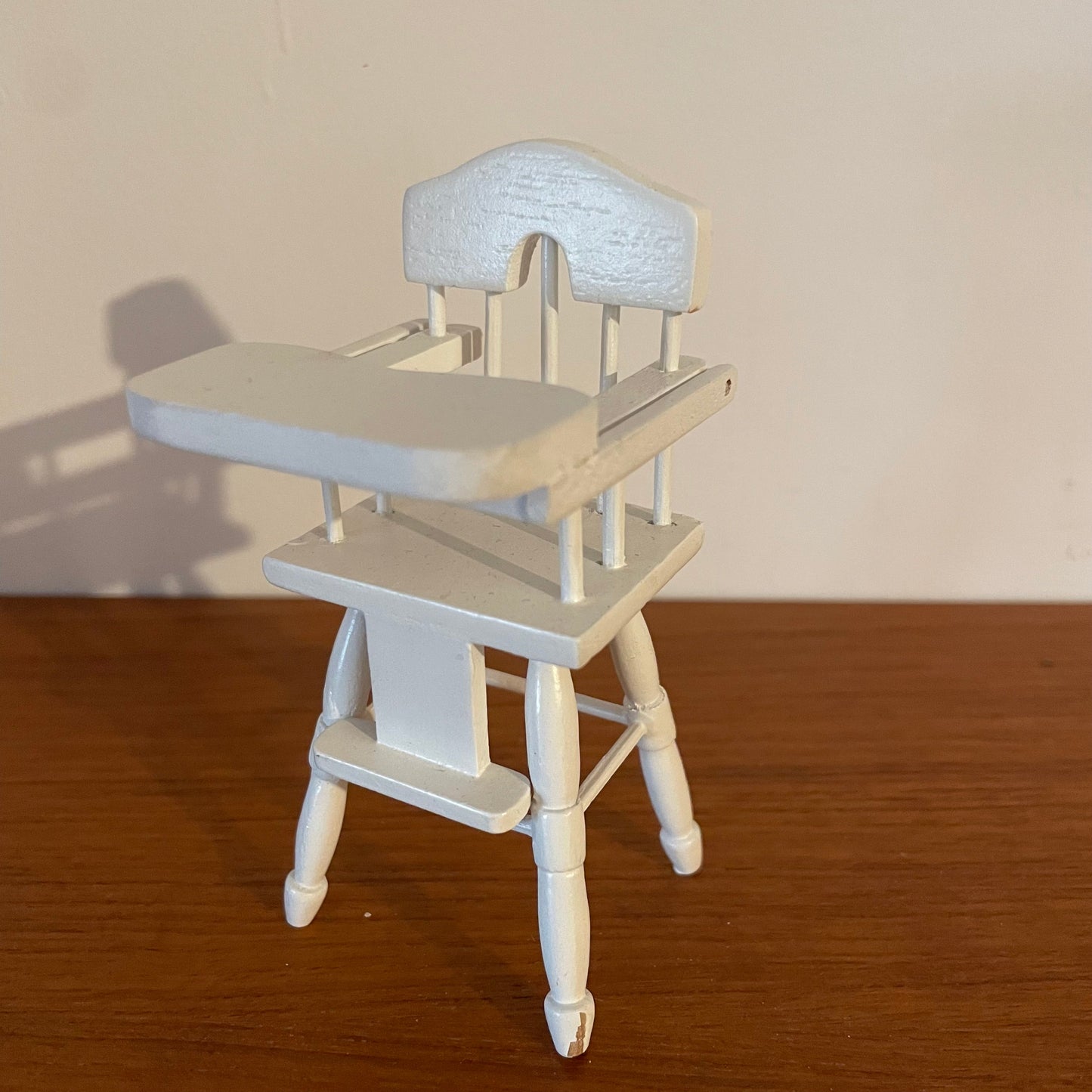 Dolls House Furniture High Chair White Painted Wood Childrens