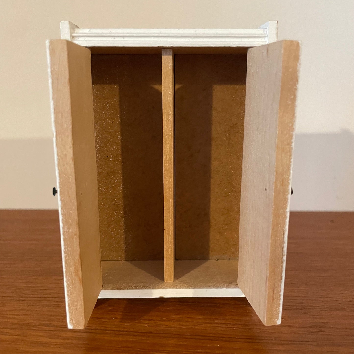 Dolls House Furniture Wardrobe Floral White and Blue Painted Handmade