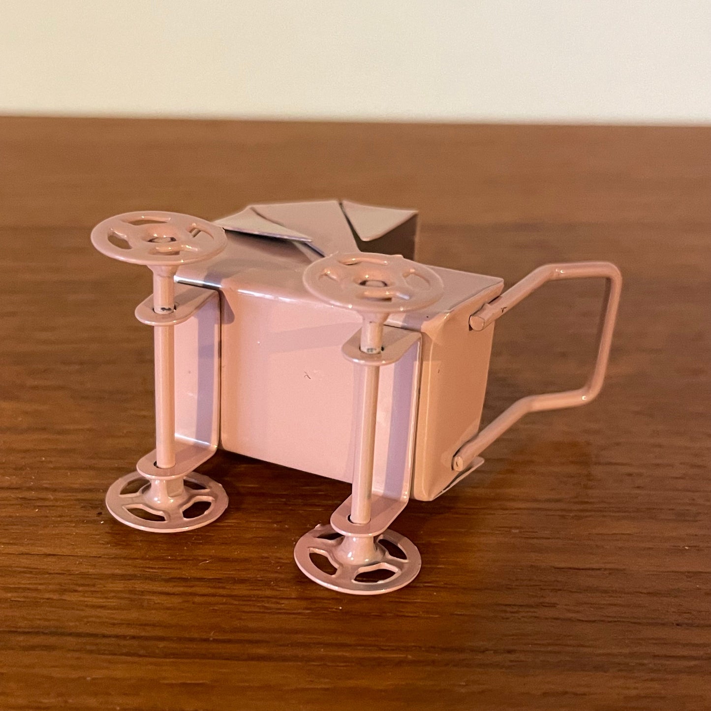 Dolls House Furniture Pram Metal Pink Painted Wheels Miniature Collectable