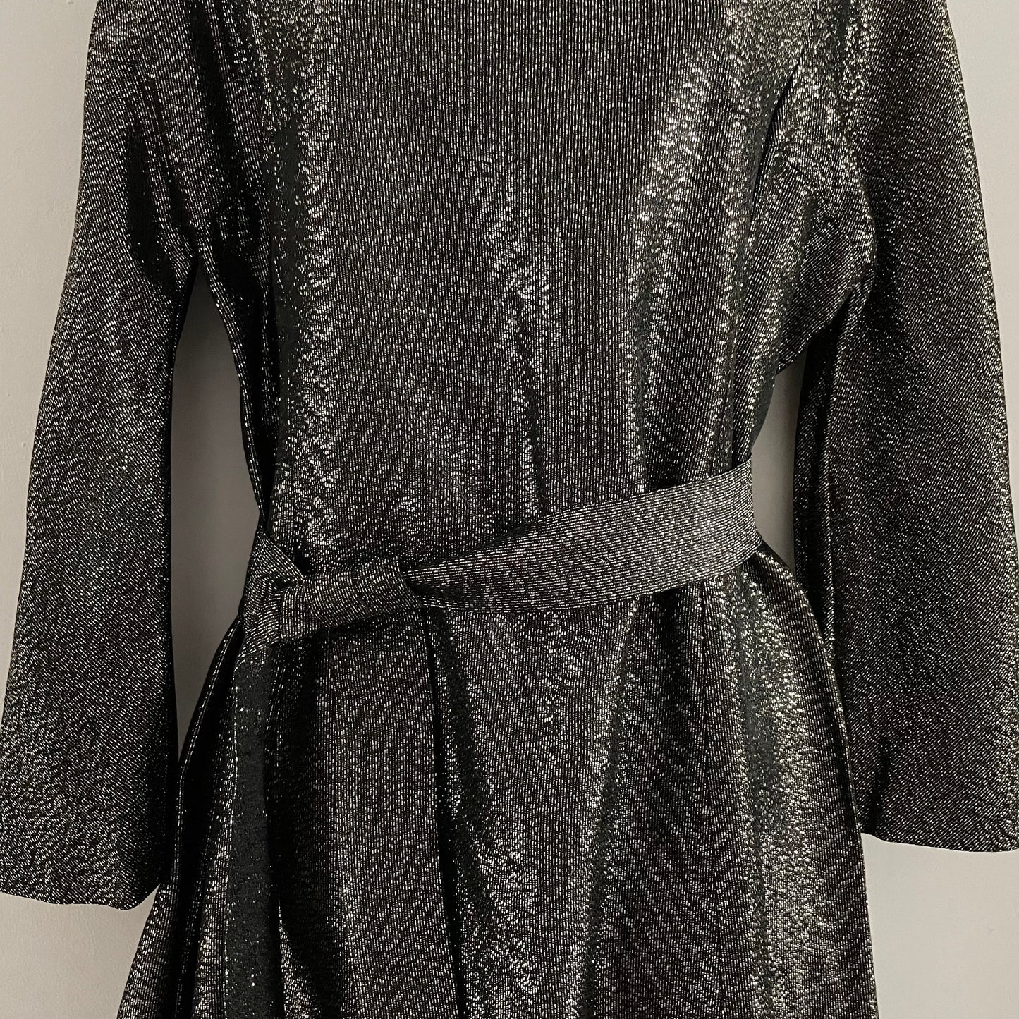 Vintage Black And Gold Sparkly Dress With Matching Handbag Set