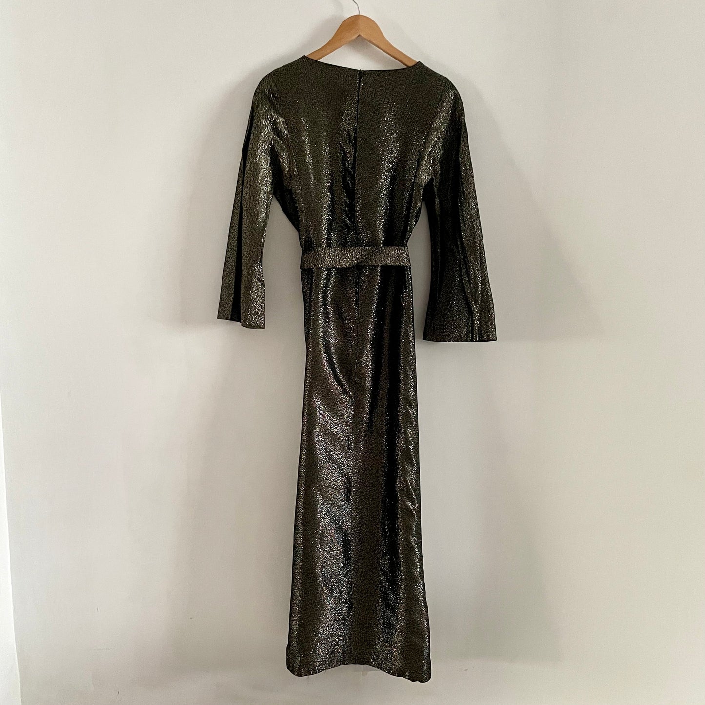 Vintage Black And Gold Sparkly Dress With Matching Handbag Set