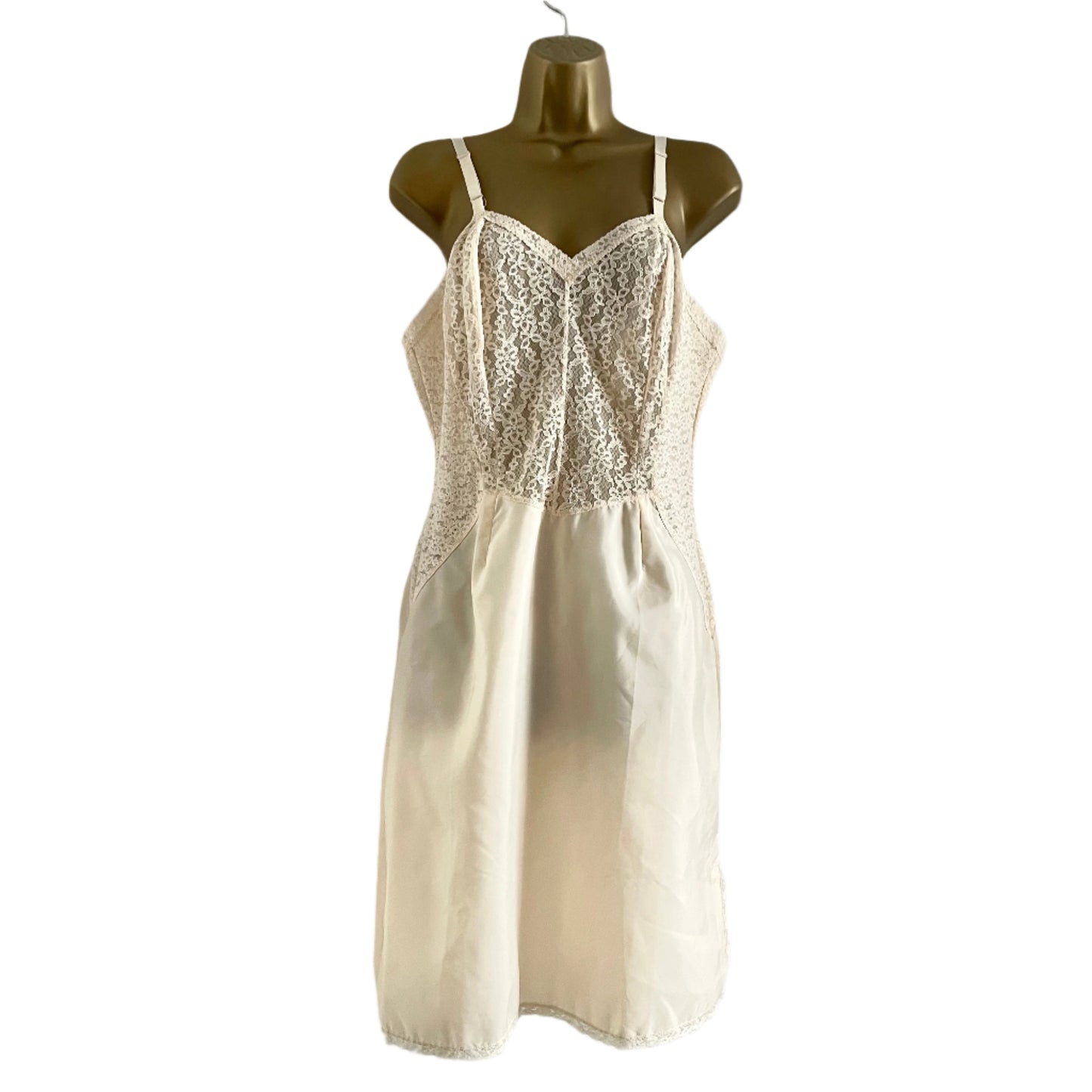 Slip Vintage White Midi Dress with V Neck and Adjustable Straps