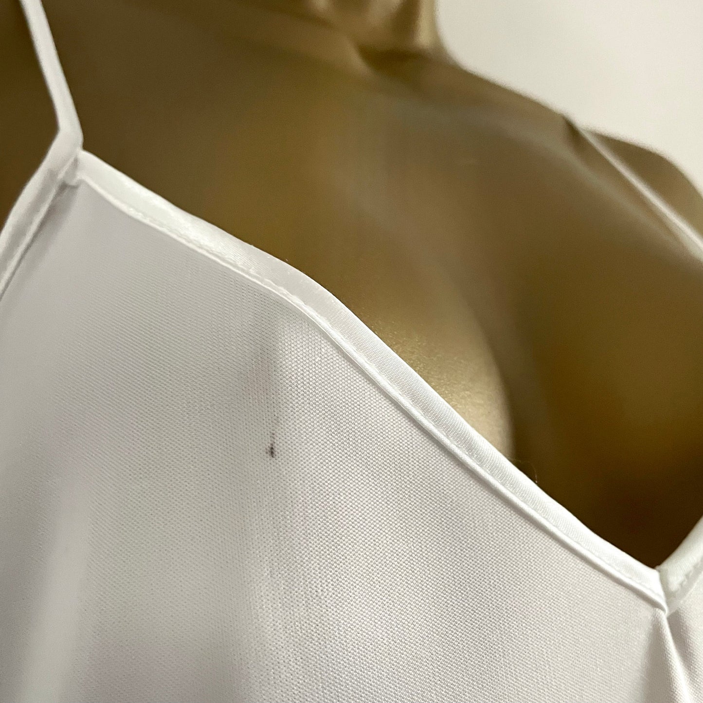 Slip Vintage White Midi Dress with V Neck and Adjustable Straps