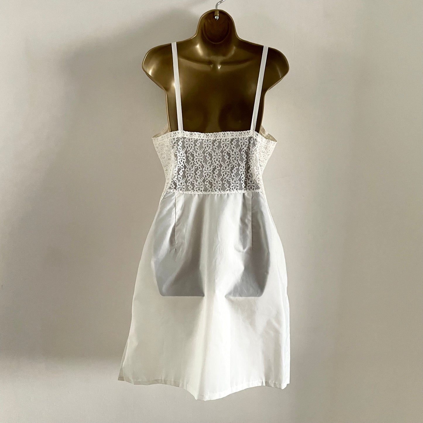 Slip Vintage St. Michael White Midi Lace Dress with Adjustable Straps