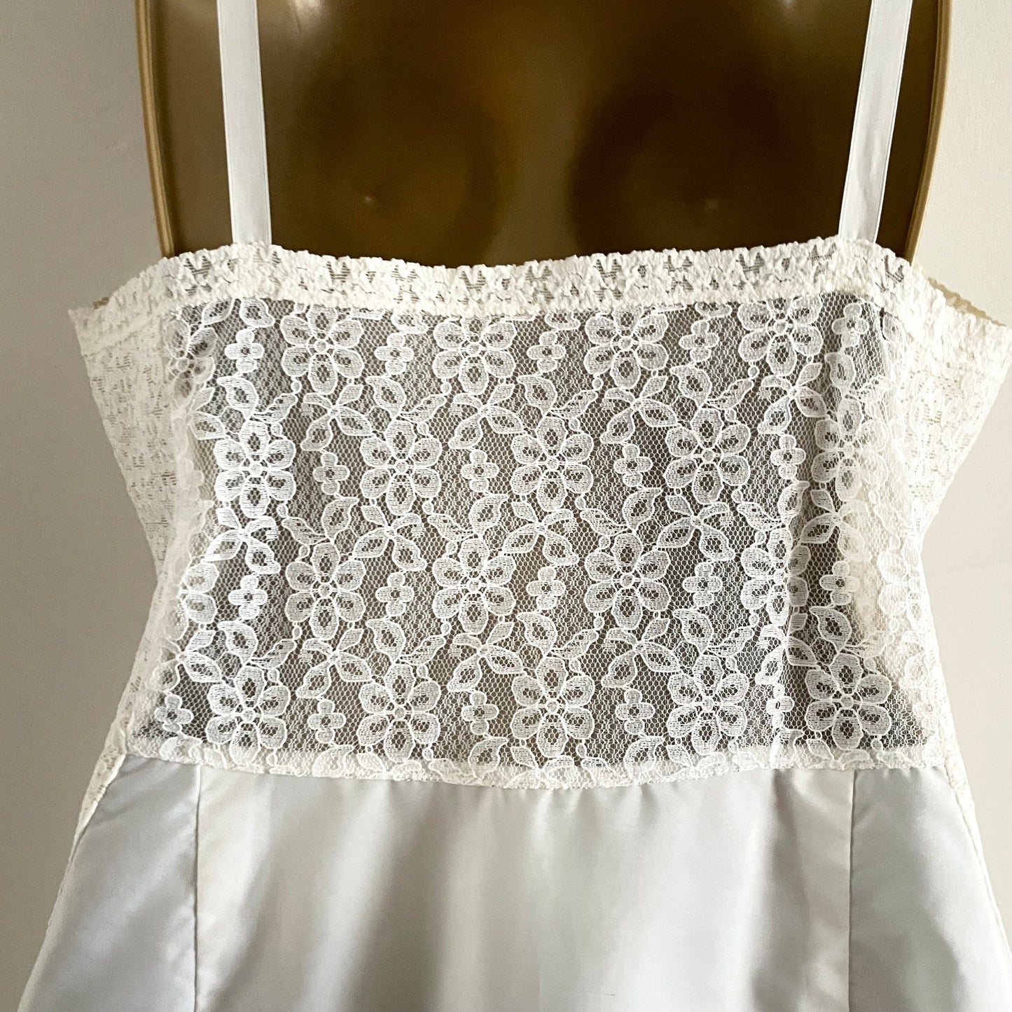 Slip Vintage St. Michael White Midi Lace Dress with Adjustable Straps