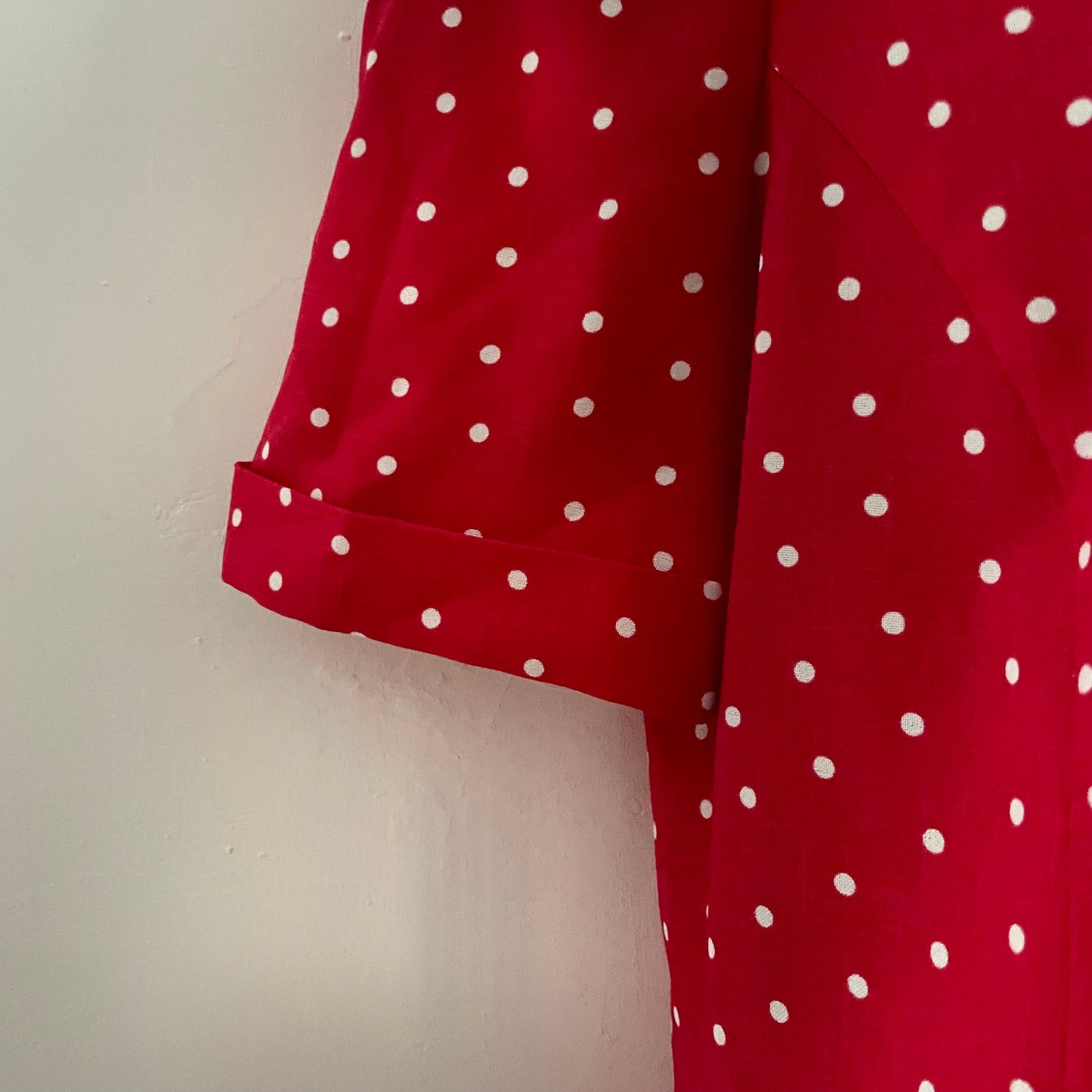 Vintage Midi Red & White Polka Dot Weinberg Paris Dress