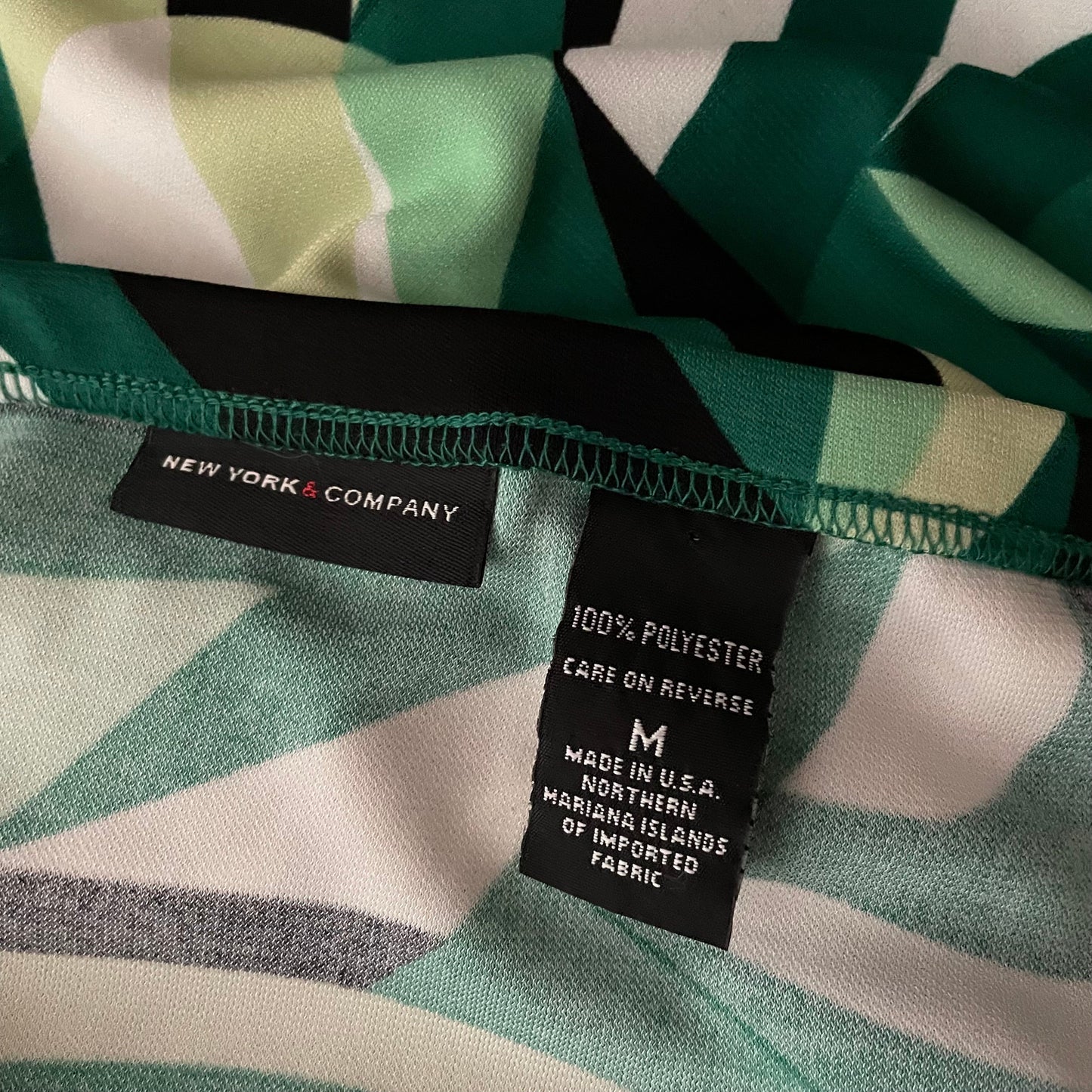 Skirt Vintage New York and Company Green Geometric Midi Skirt