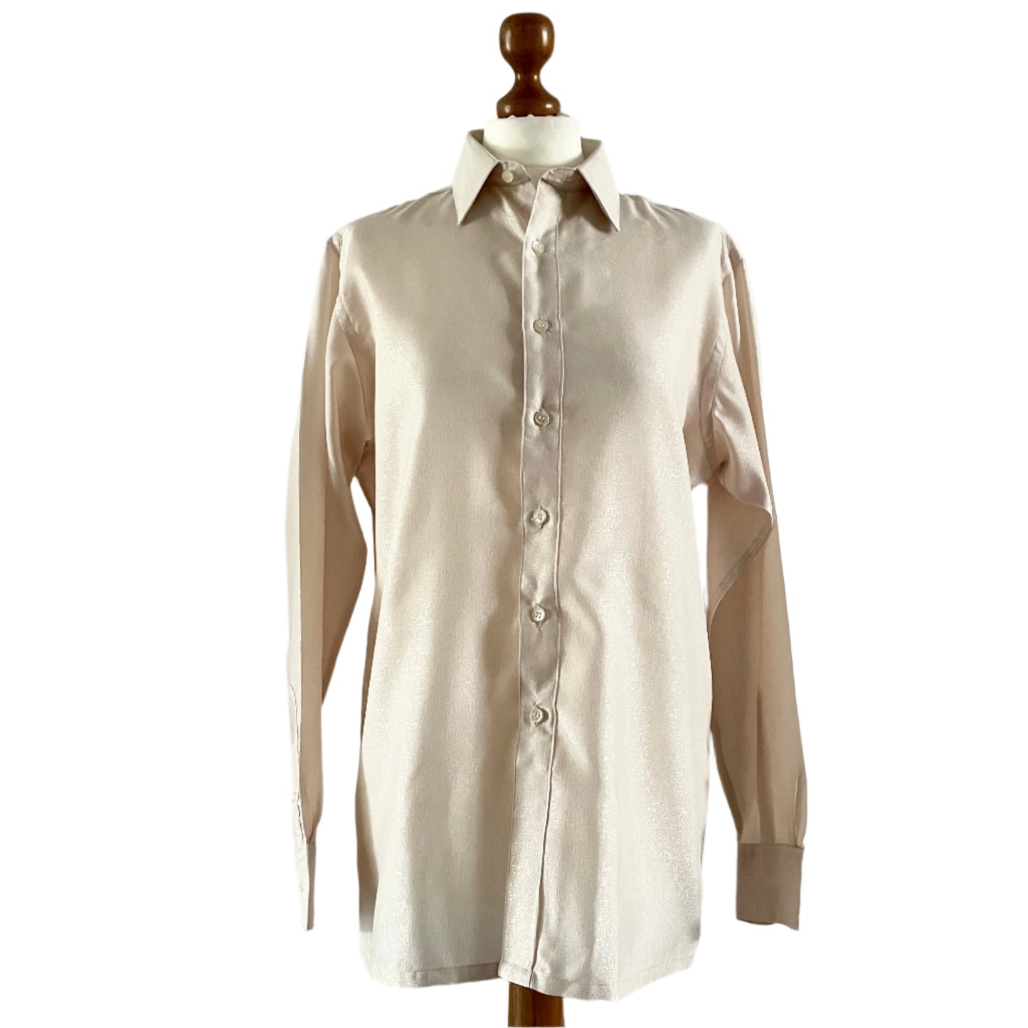 Blouse Vintage Pierre Balmain Sparkly Cream Shirt Monsieur