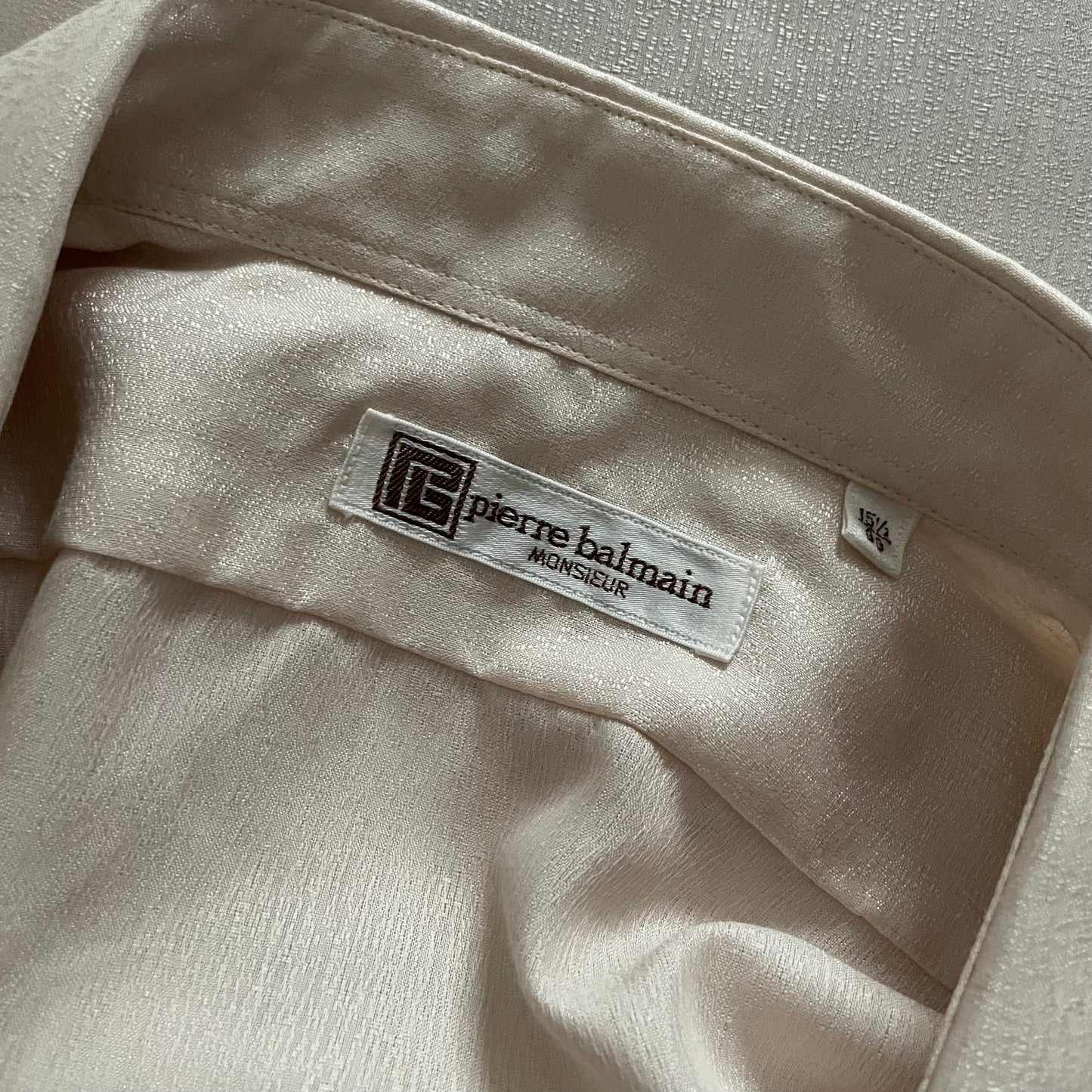 Blouse Vintage Pierre Balmain Sparkly Cream Shirt Monsieur