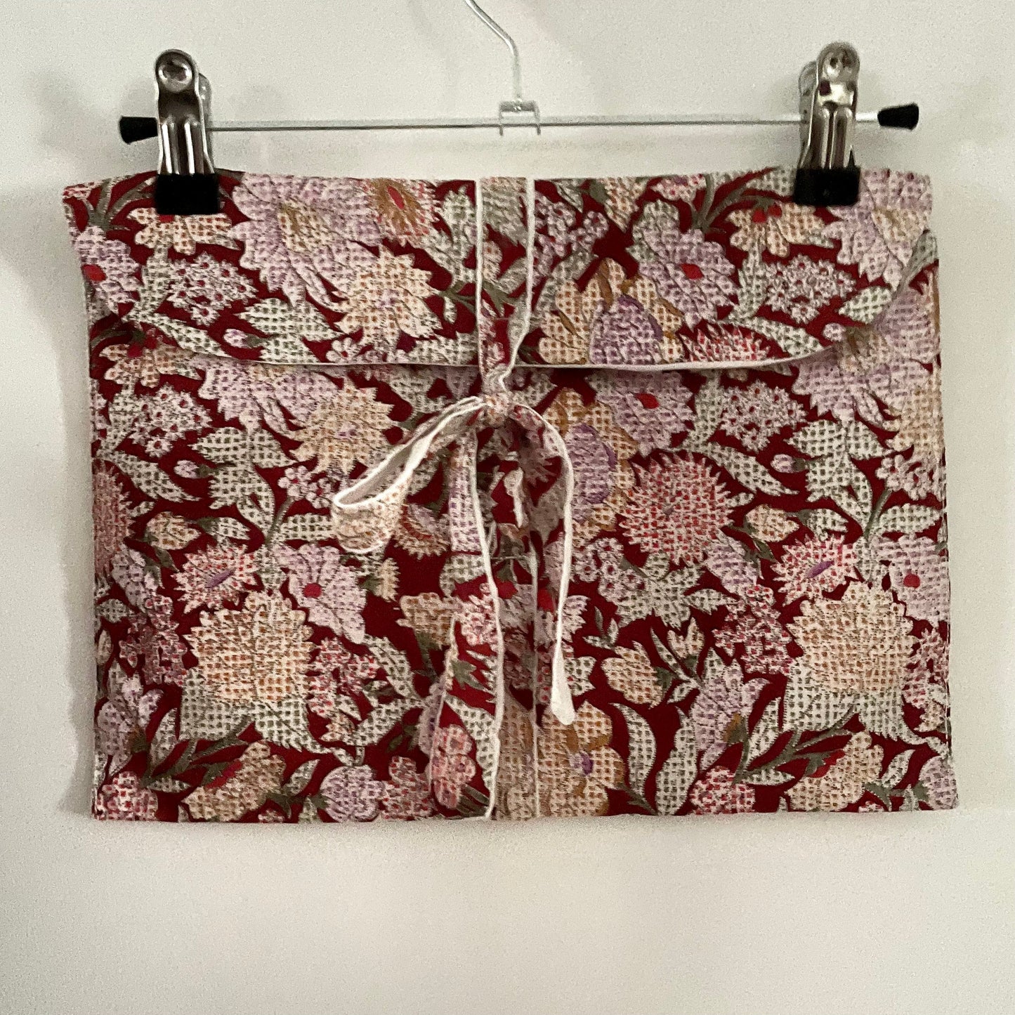 Dressing Gown Robe Vintage Block Print Style with Matching Bag