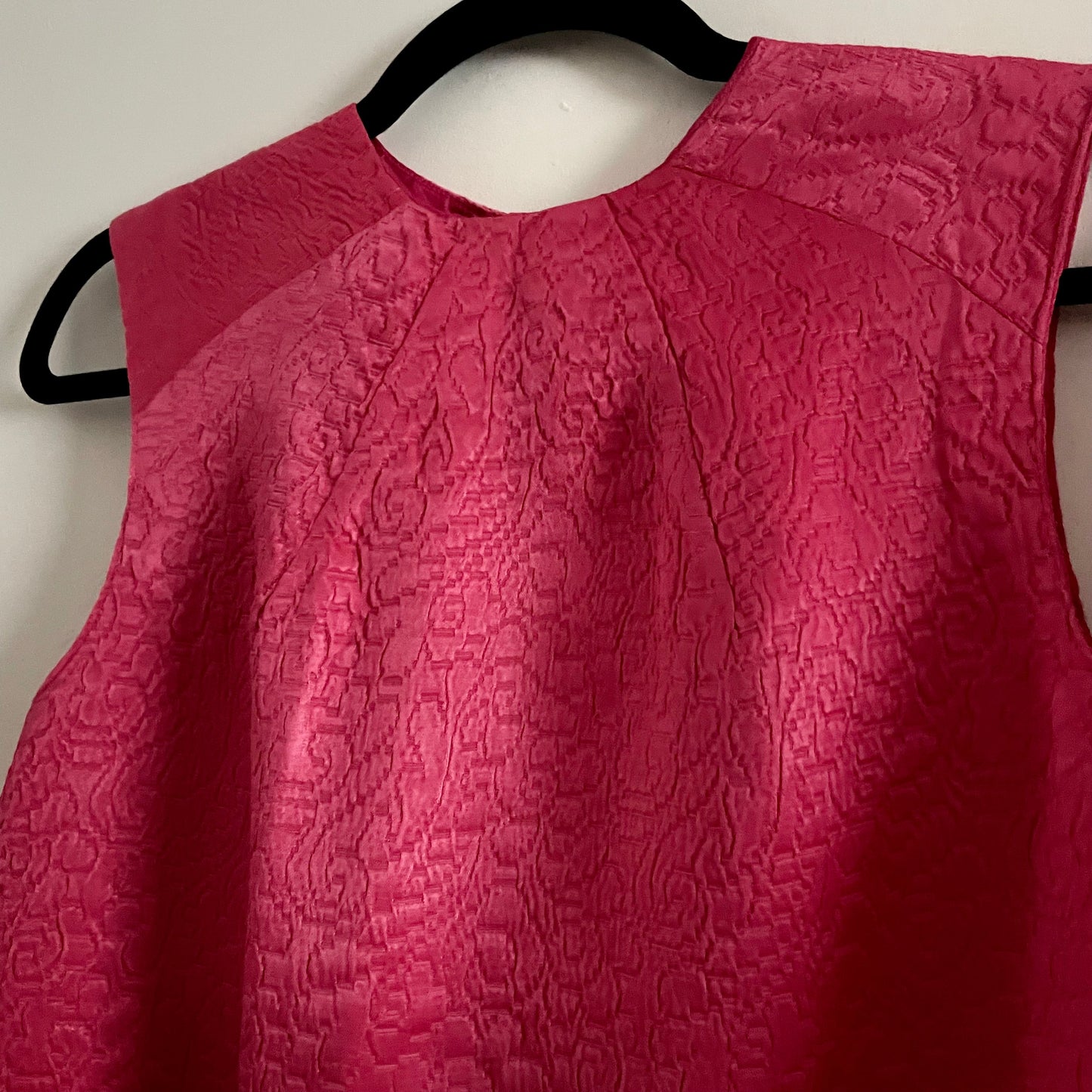 Vintage Set Bright Pink Jacket and Shift Dress with Buttons