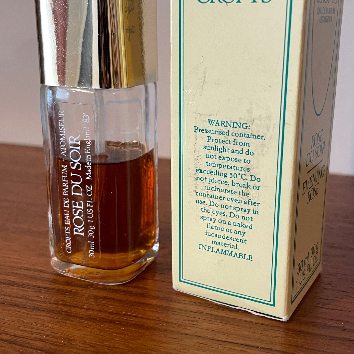 Vintage Perfume Crofts Perfumery Norwich Evening Rose 30ml
