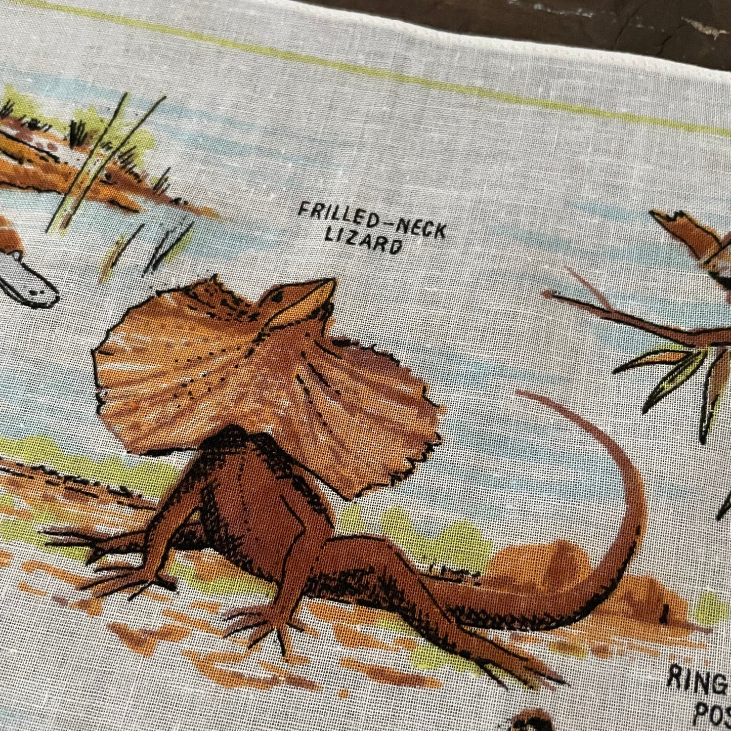 Handkerchief Vintage Australian Fauna Handmade Design by Heil 96530