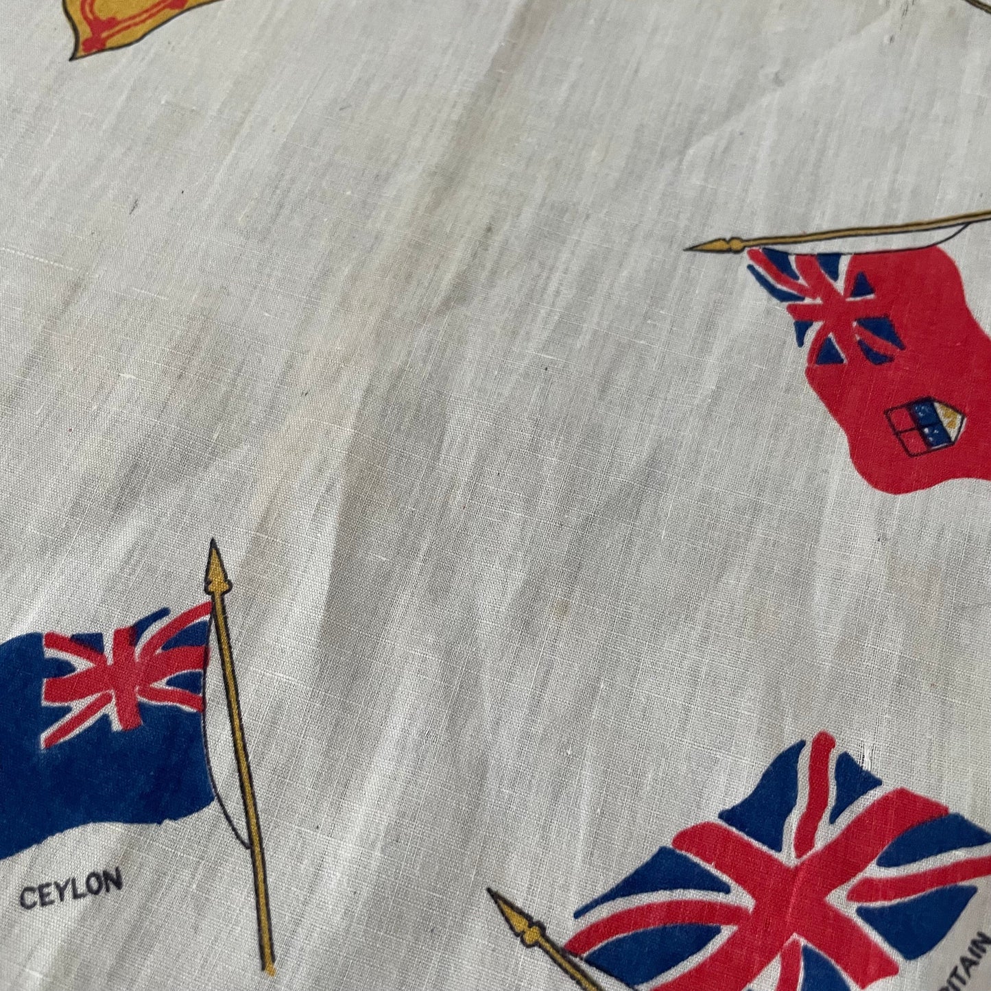 Scarf Vintage 1953 Coronation Queen Elizabeth II Souvenir Handkerchief