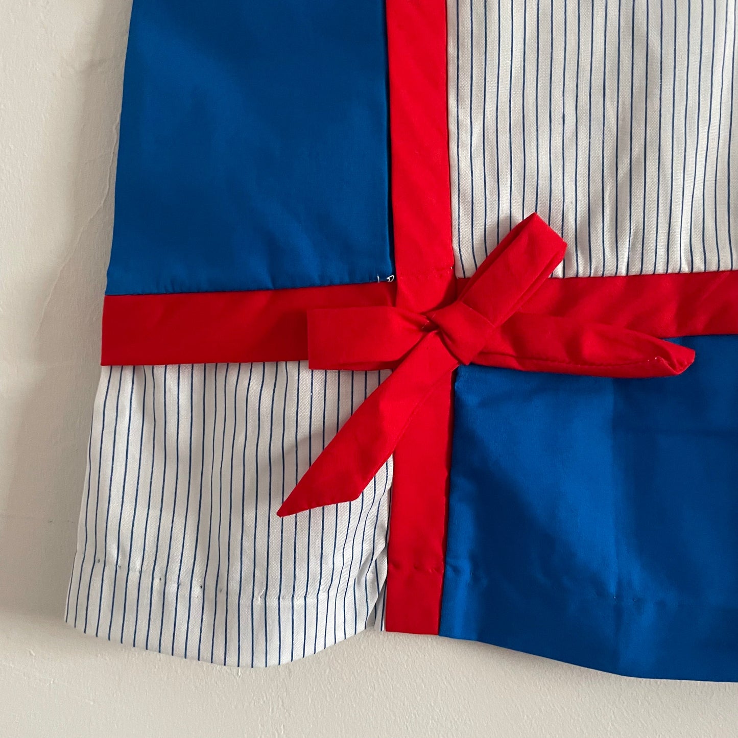 Dress Vintage Deadstock Blue Red and White Children's Stripe Shift Dress