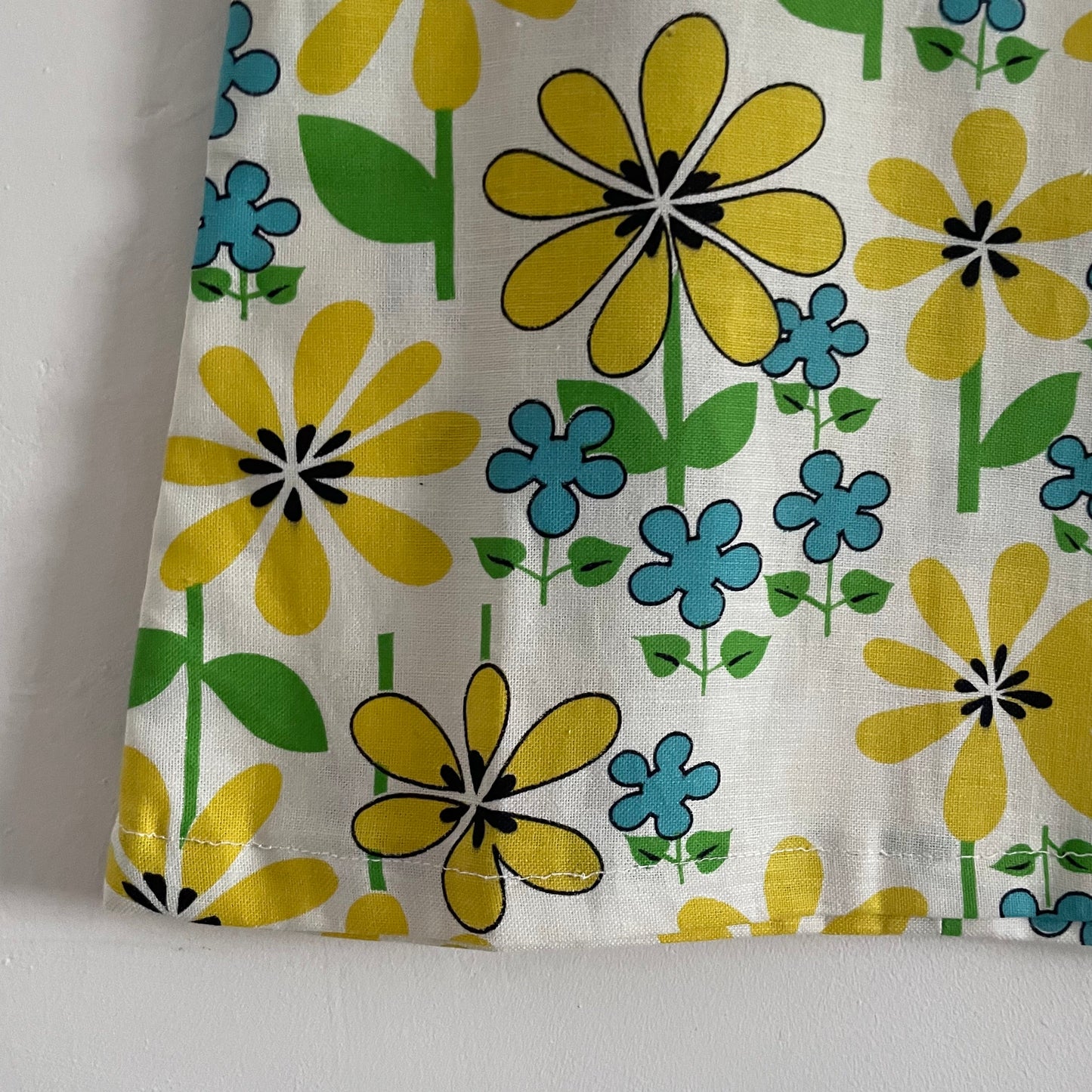 Dress Vintage Floral Shift Children's Dress in White, Blue, Green and Yellow