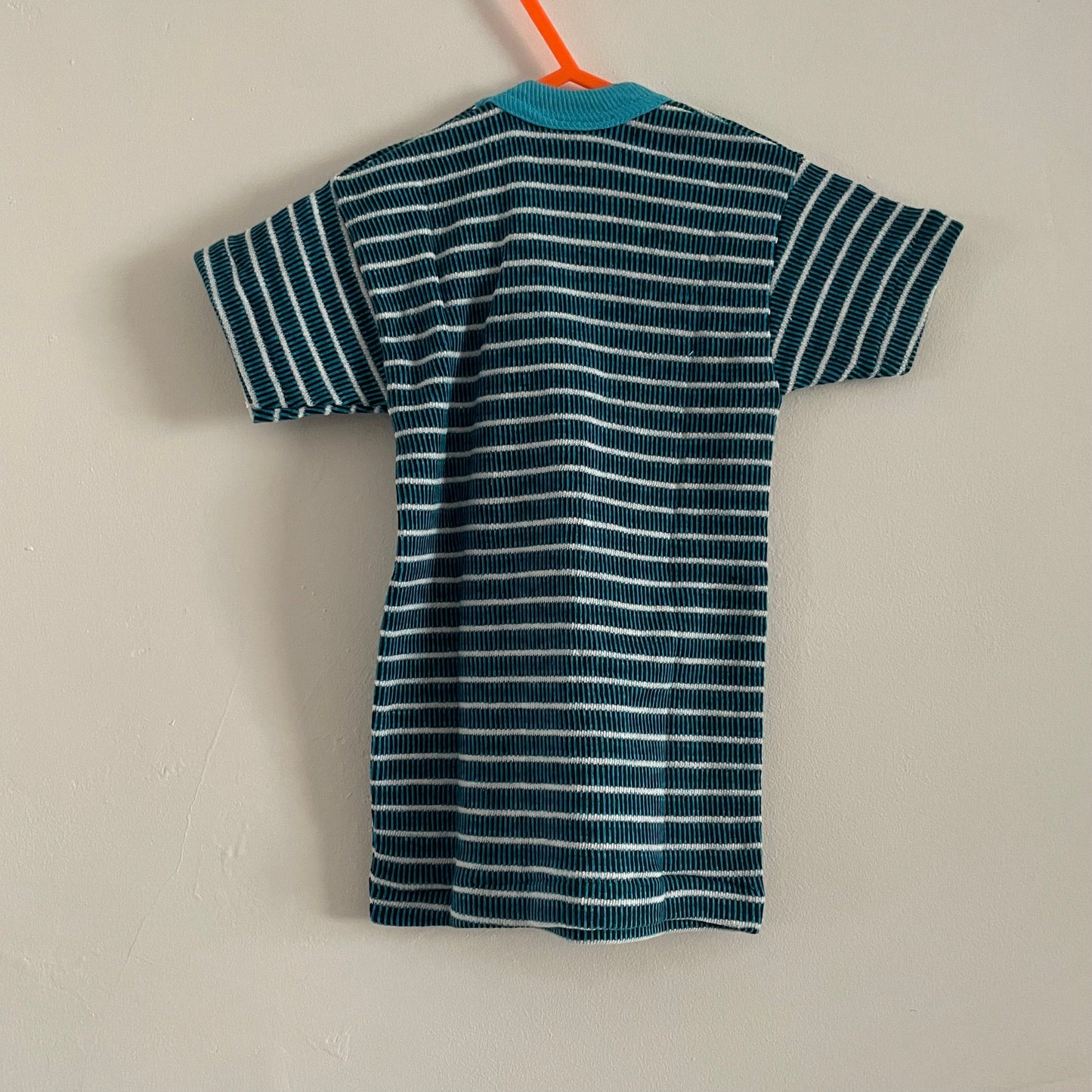 Vintage T Shirt Blue and White Striped Childrens Deadstock