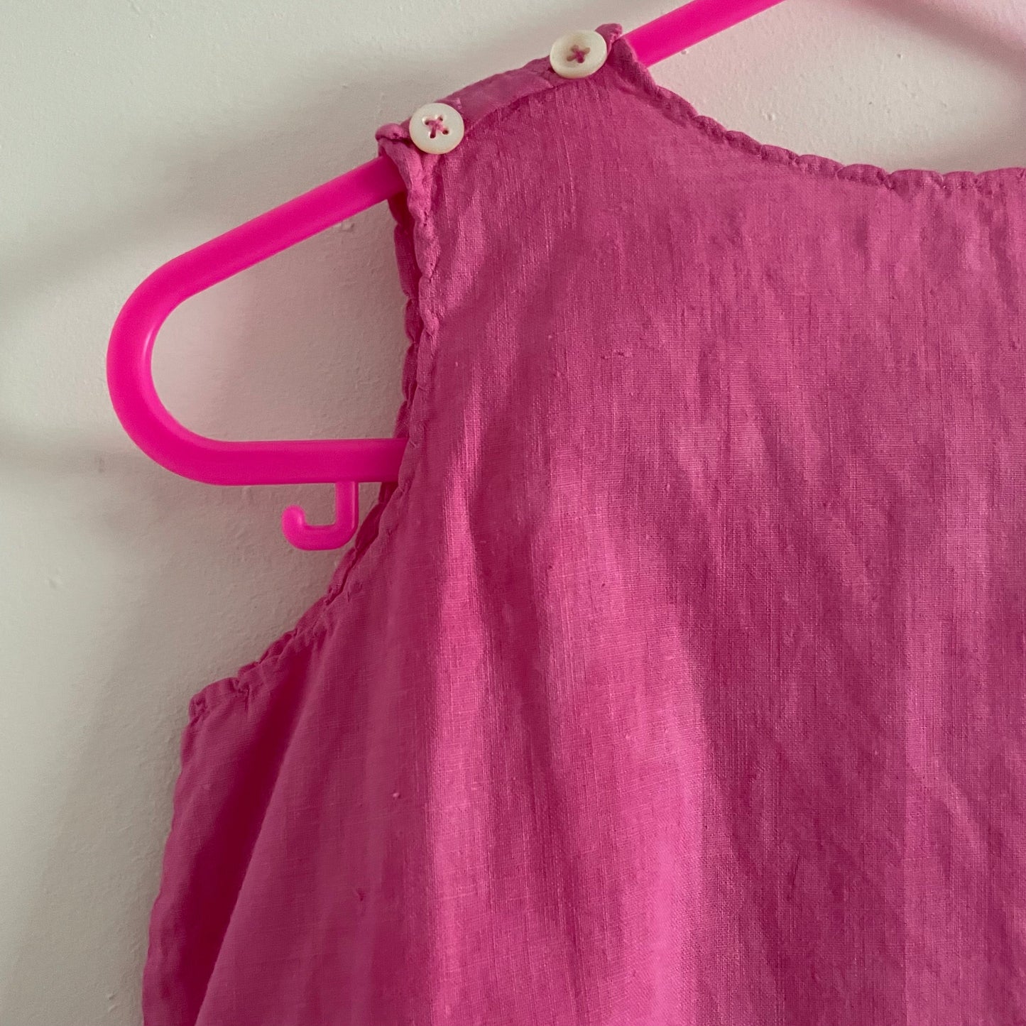 Hand Dyed Vintage Smock Dress for Babies with Button Fastening