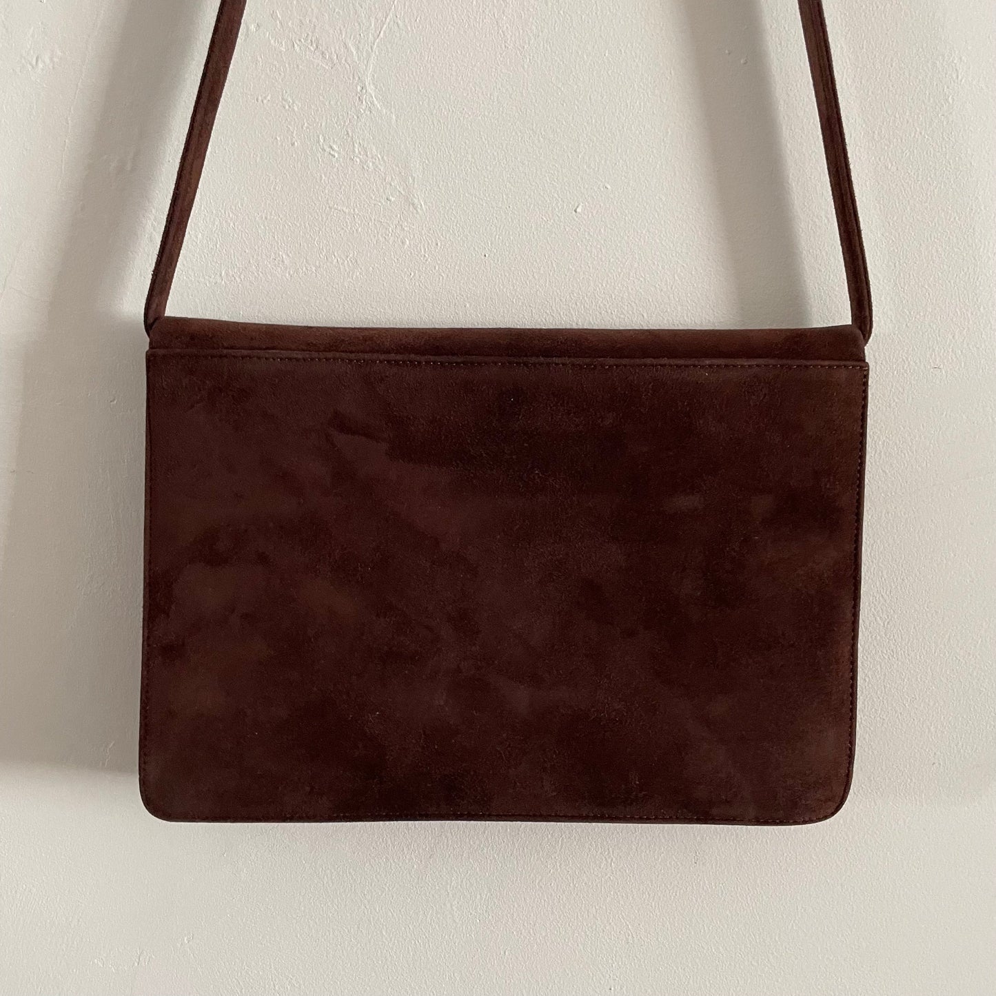 Brown Suede Bruno Magli Shoulder Handbag Made in Bologna, Italy Vintage